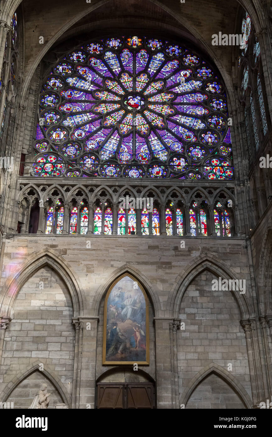 Interior of SaintDenis Basilica, Paris, France. The Abbey Church of Saint Denis from XII