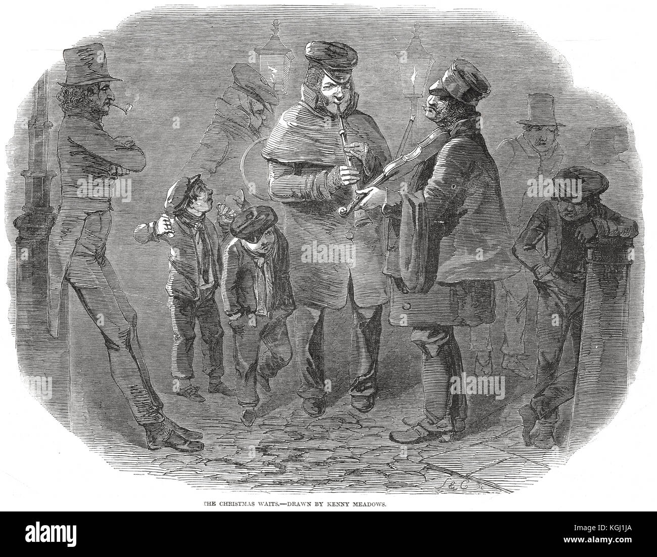 The Victorian Christmas Waits, 1848 Stock Photo