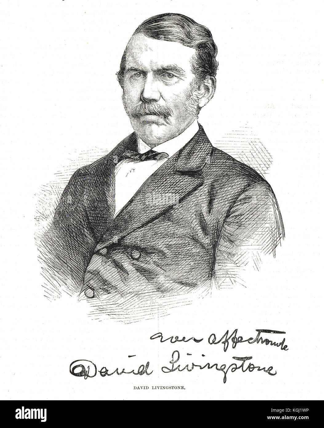 Engraving, Dr David Livingstone, 1813-1873 Stock Photo