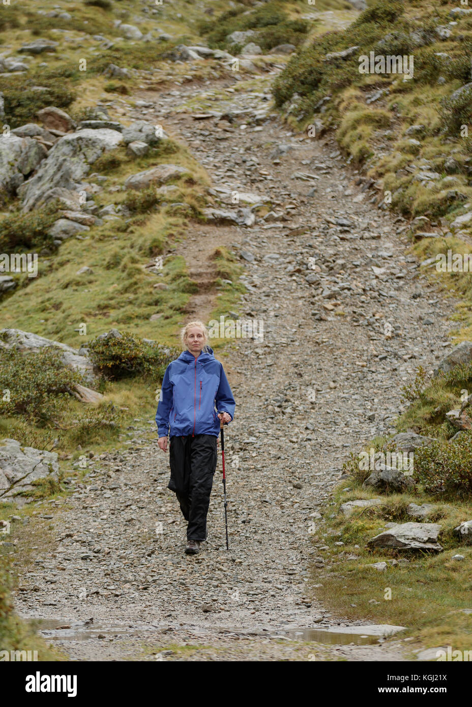 A woman hiking in the Austrian Mountains Stock Photo - Alamy