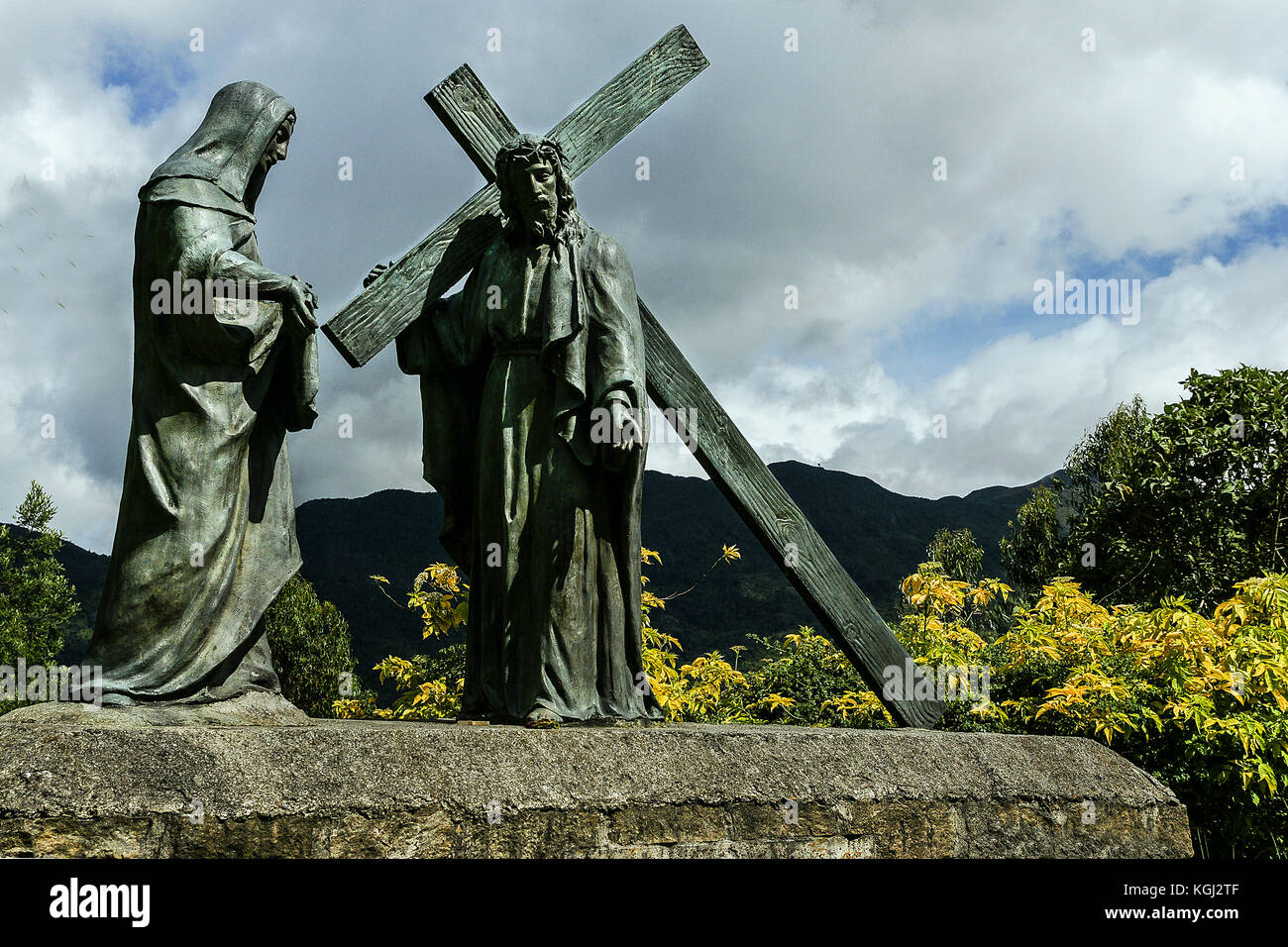 Via Crucis in Monserrate Hill - Colombia Stock Photo
