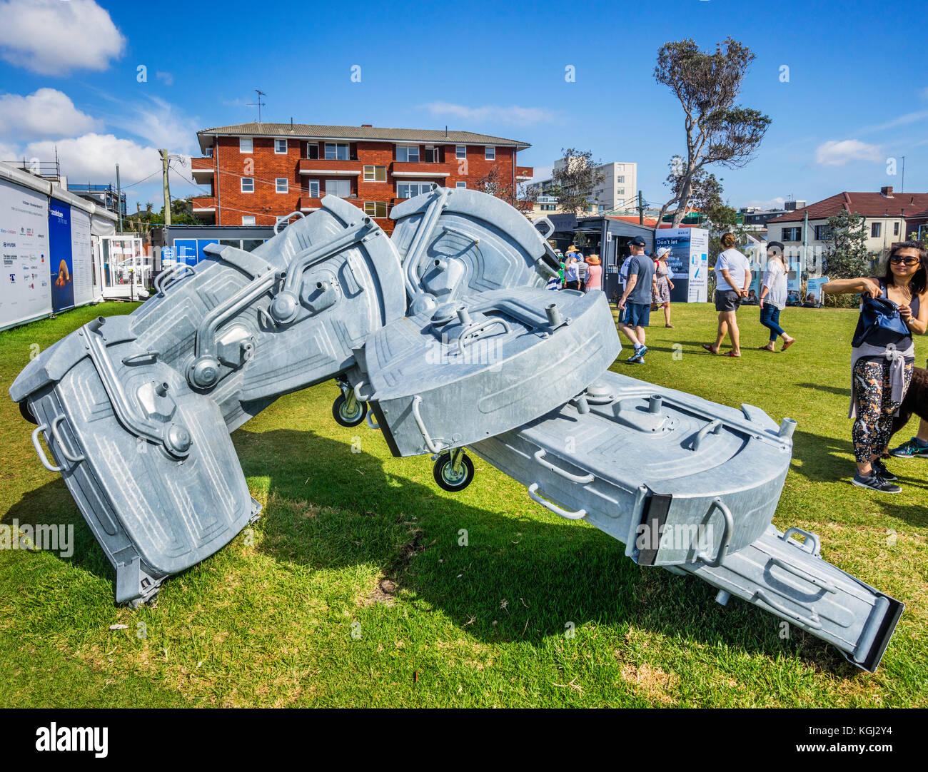 Sculpture by the sea 2017, annual exhibition on the coastal walk between Bondi and Tamara Beach, Sydney, New South Wales, Australia. Art installation  Stock Photo