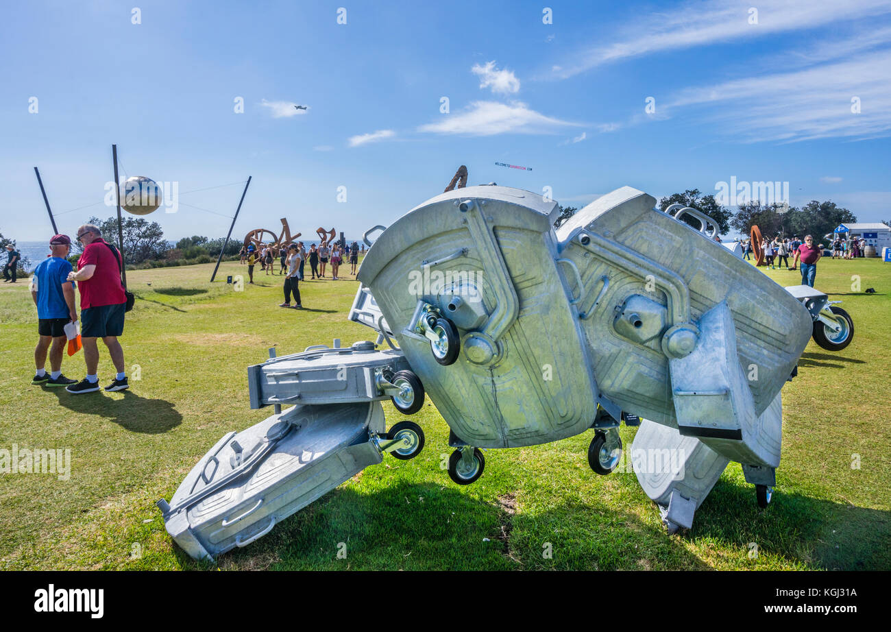 Sculpture by the sea 2017, annual exhibition on the coastal walk between Bondi and Tamara Beach, Sydney, New South Wales, Australia. Art installation  Stock Photo