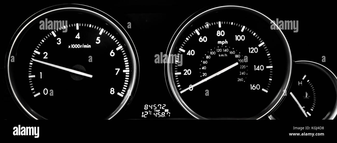 Car dashboard, rpm, speedometer Stock Photo Alamy