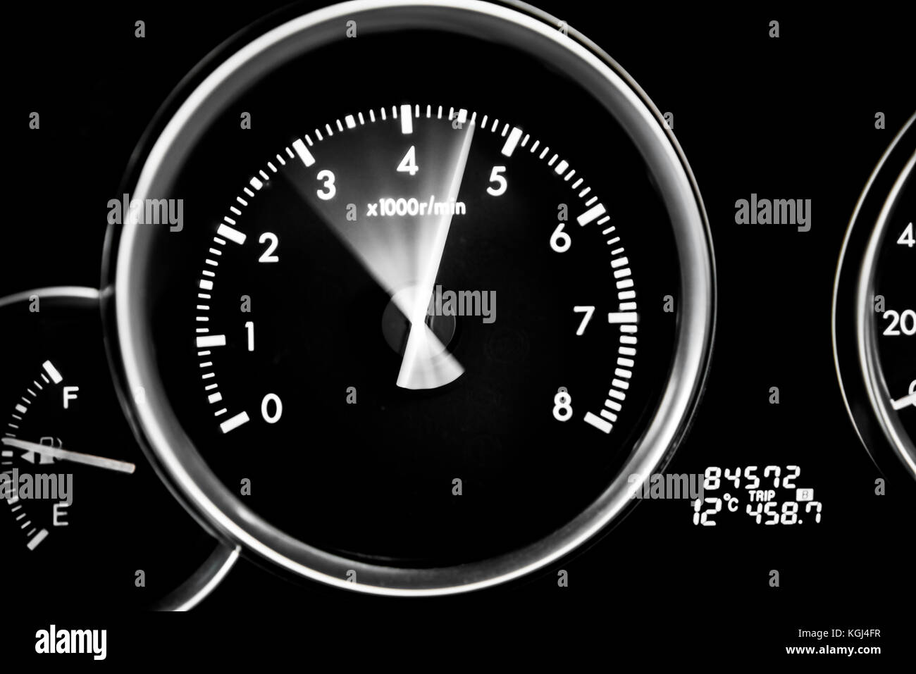 Car dashboard, rpm, speedometer Stock Photo Alamy