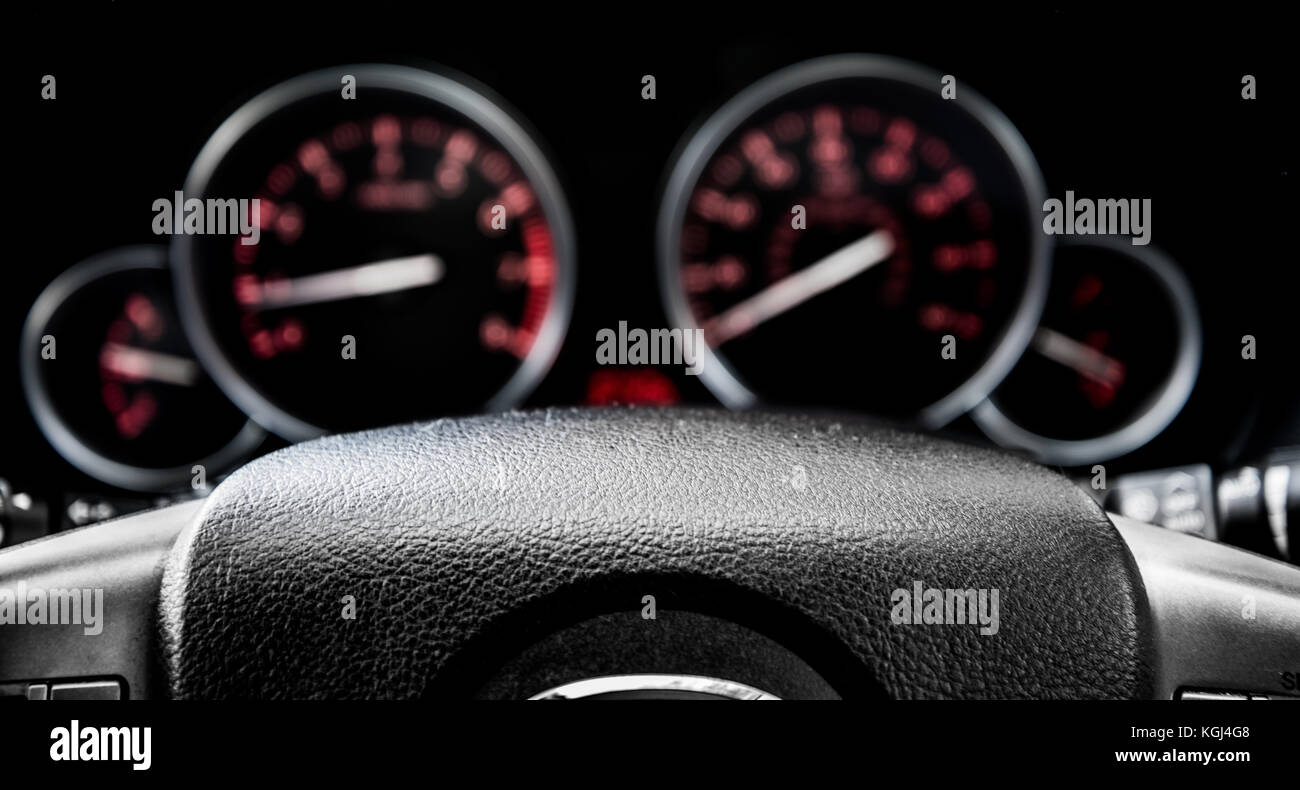 Car dashboard, rpm, speedometer Stock Photo Alamy