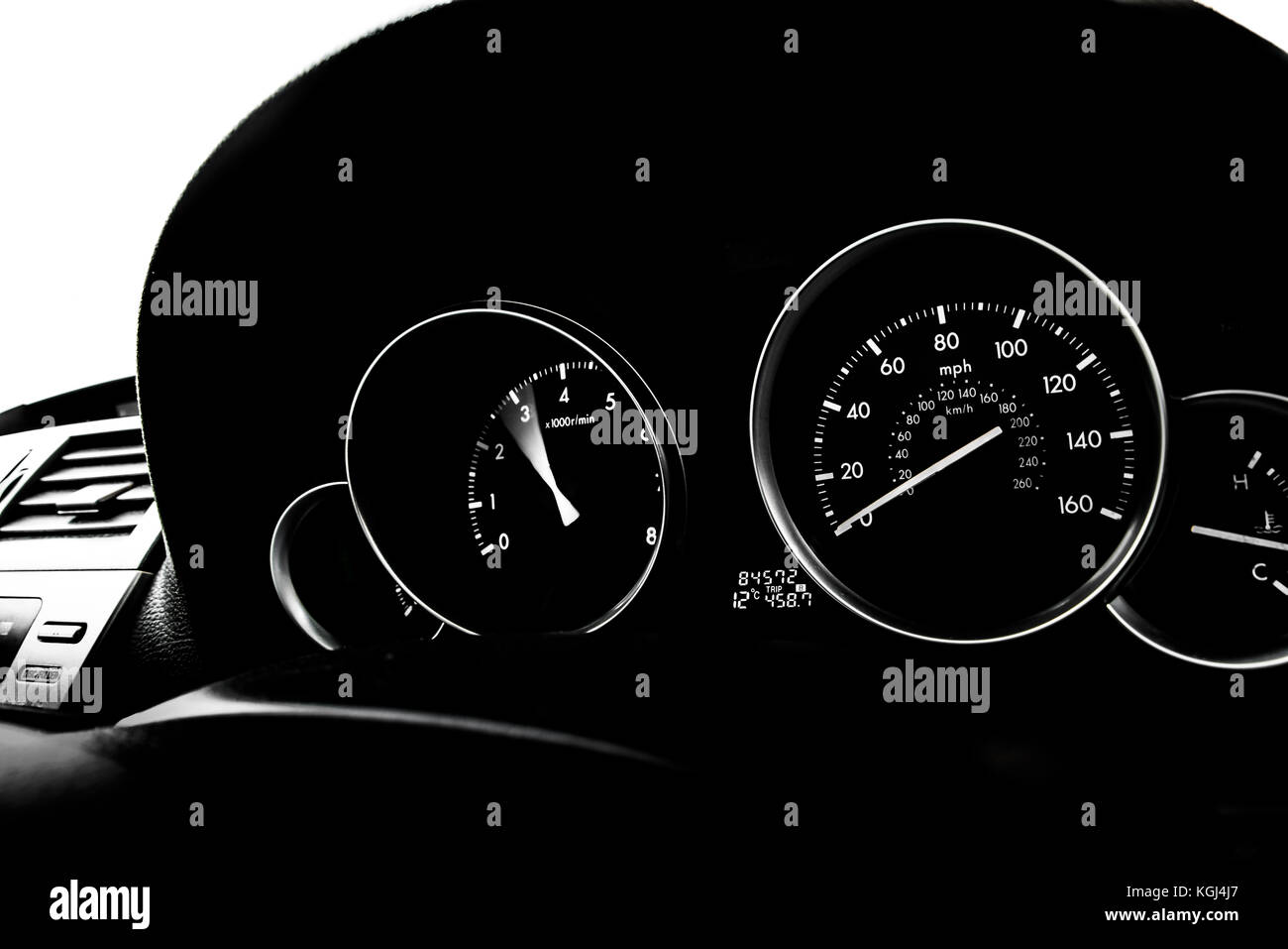 Car dashboard, rpm, speedometer Stock Photo Alamy