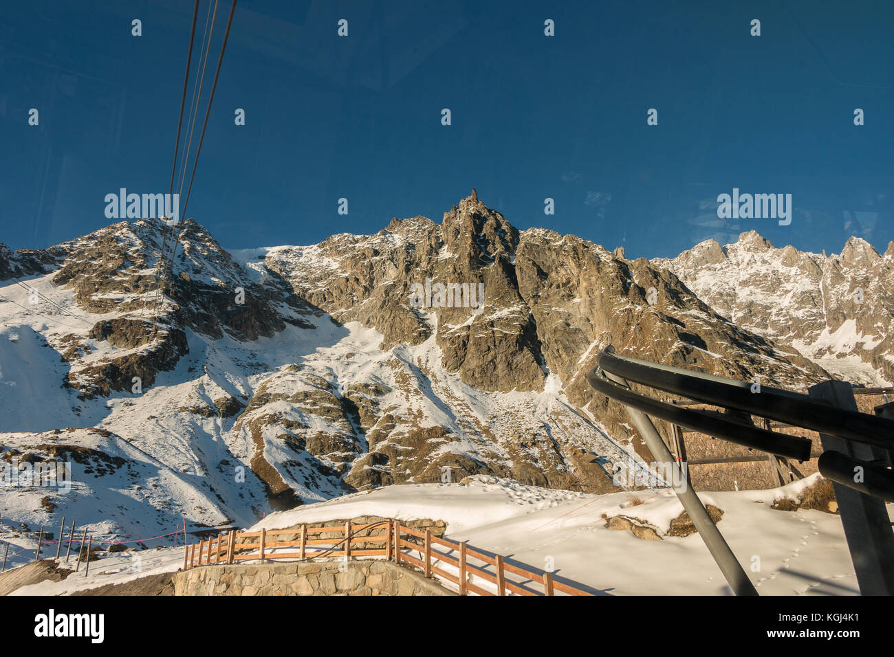 Skyway Monte Bianco Mont Blanc mountains alps Aosta Valley Italy Stock Photo