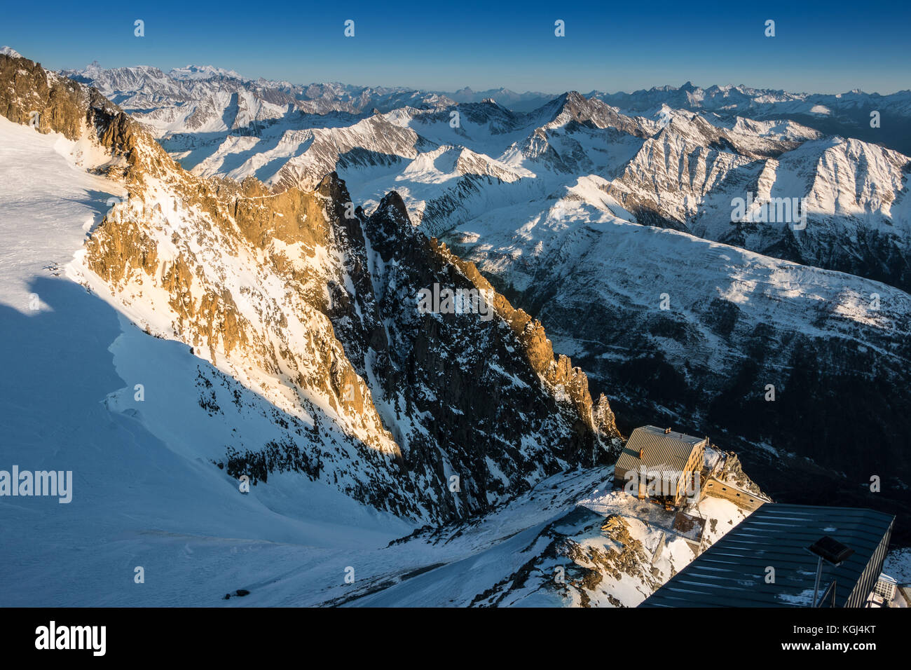 Skyway Monte Bianco Mont Blanc mountains alps Aosta Valley Italy Stock Photo