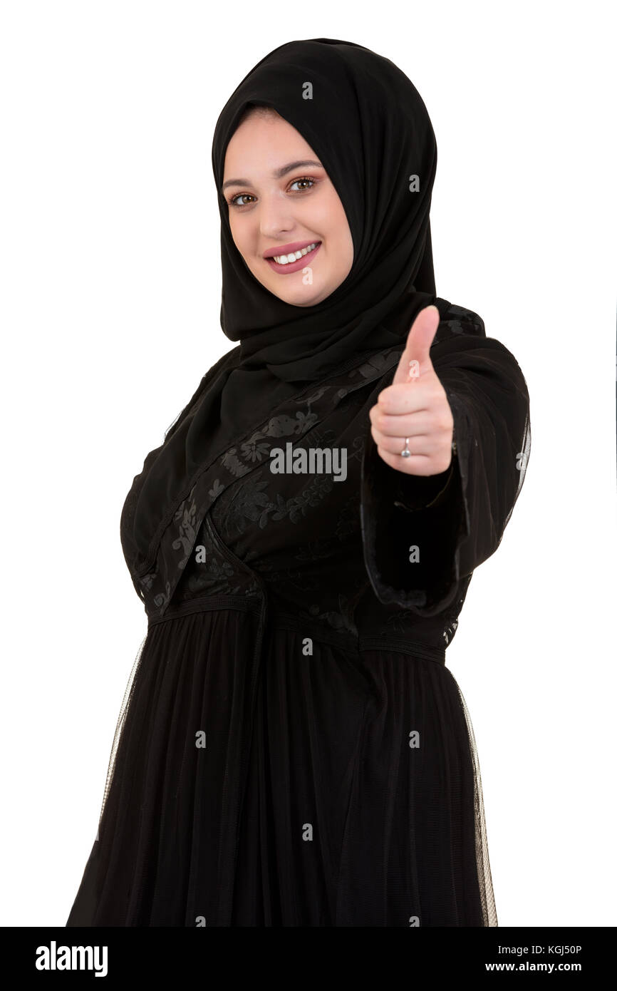 blue dress for baby girl Black Islamic Muslim Sequin Long Mermaid Fancy Wedding Dress main image 1