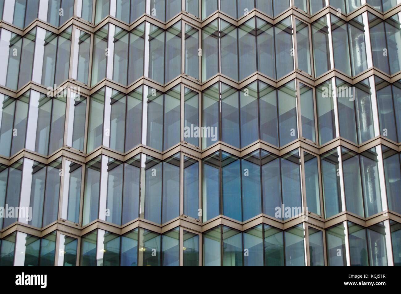 Close up of glass-fronted building on Vauxhall Bridge Road near Victoria Station, London UK Stock Photo