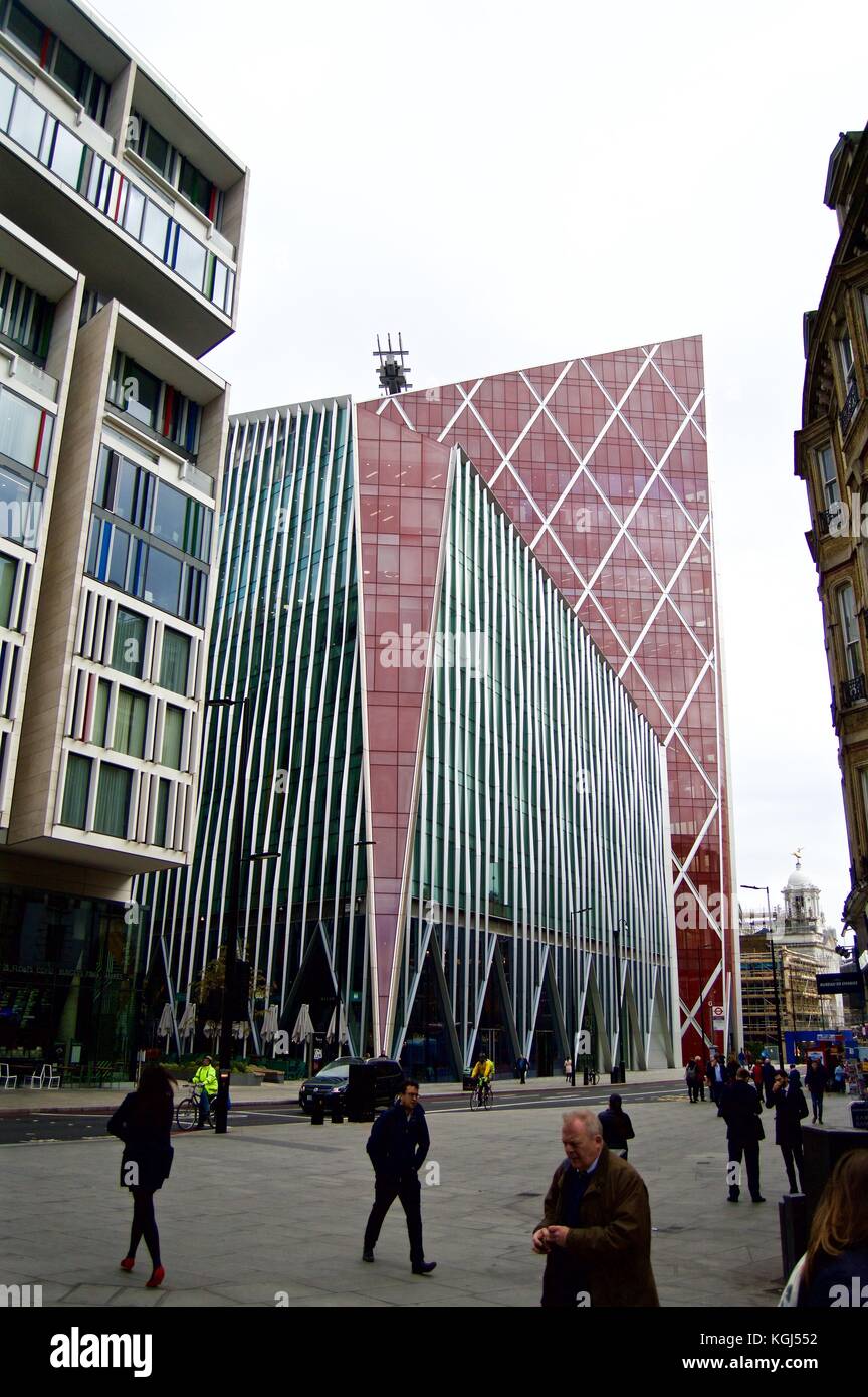 Modern apartment buildings on Victoria Street, Victoria, London, UK