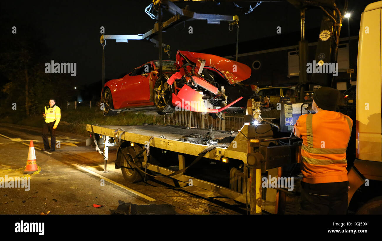 Croydon,Surrey Monday 6th November 2017 A 450,000 supercar was ruined