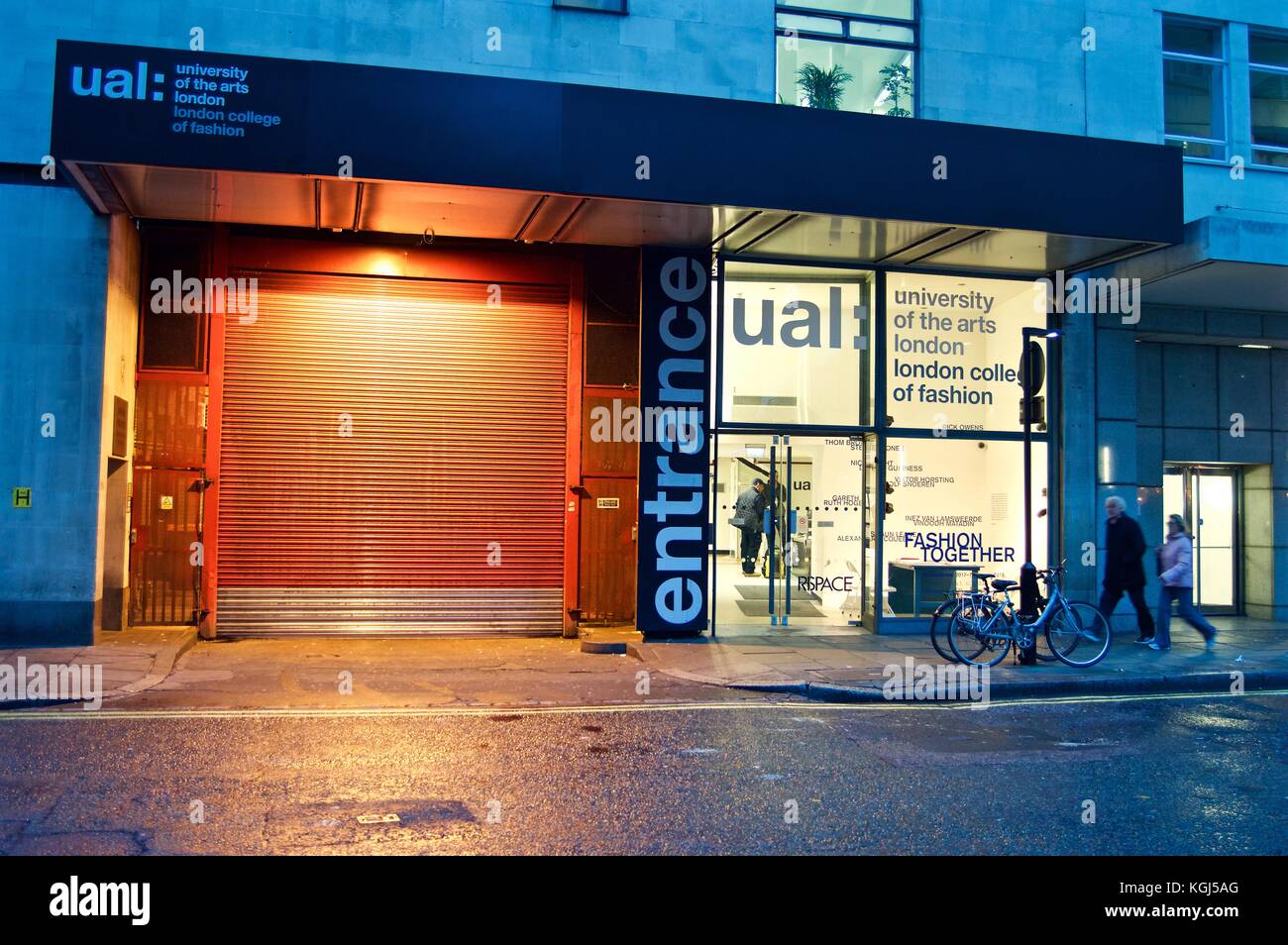 University of the Arts London and London College of Fashion entrance on John Prince's Street, London, UK Stock Photo