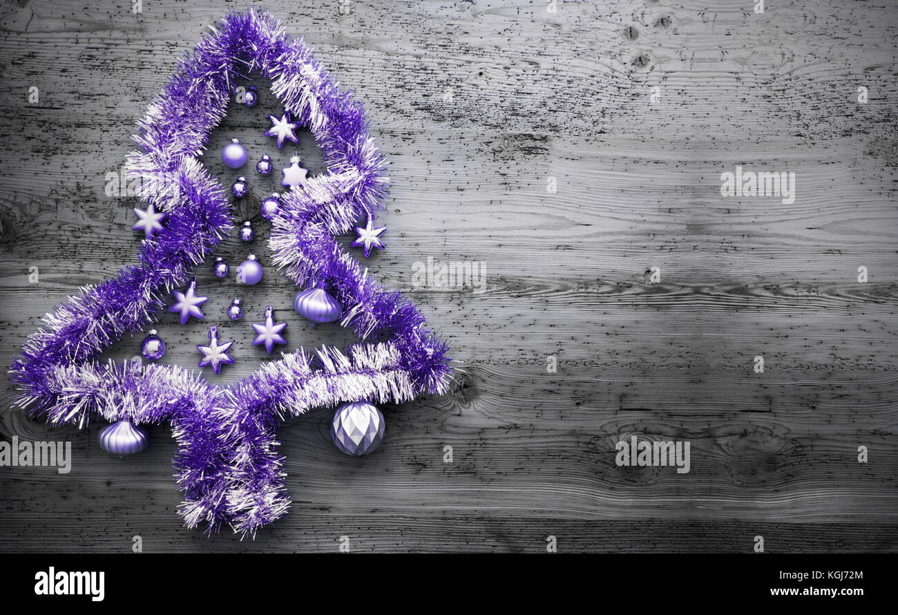 Purple Tinsel Christmas Tree, Copy Space Stock Photo Alamy