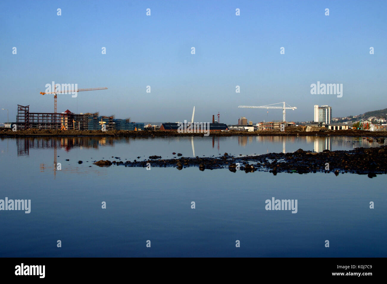 Swansea Water front developement construction in the early noughties