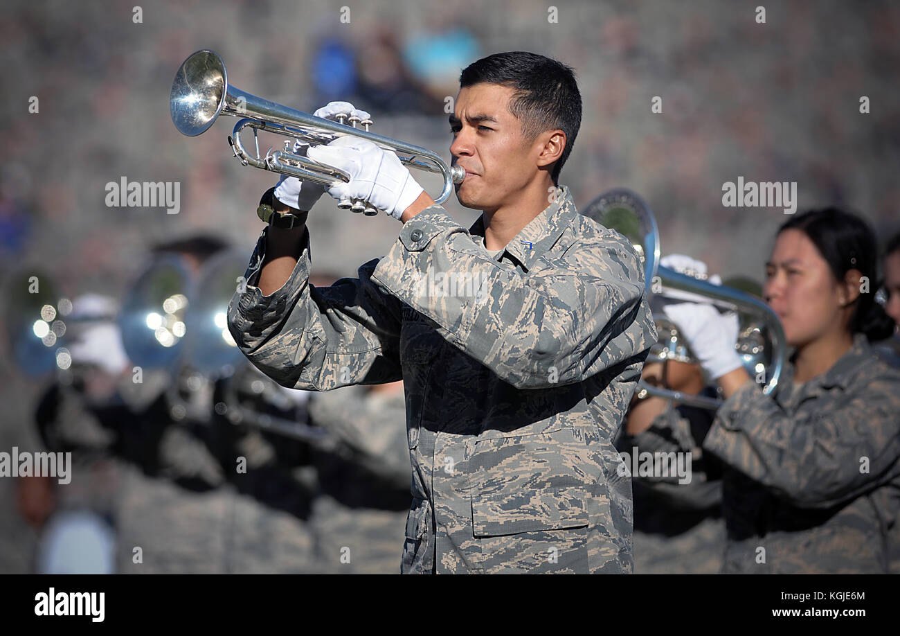 November 4, 2017 The Air Force Academy Drum & Bugle Corps performing