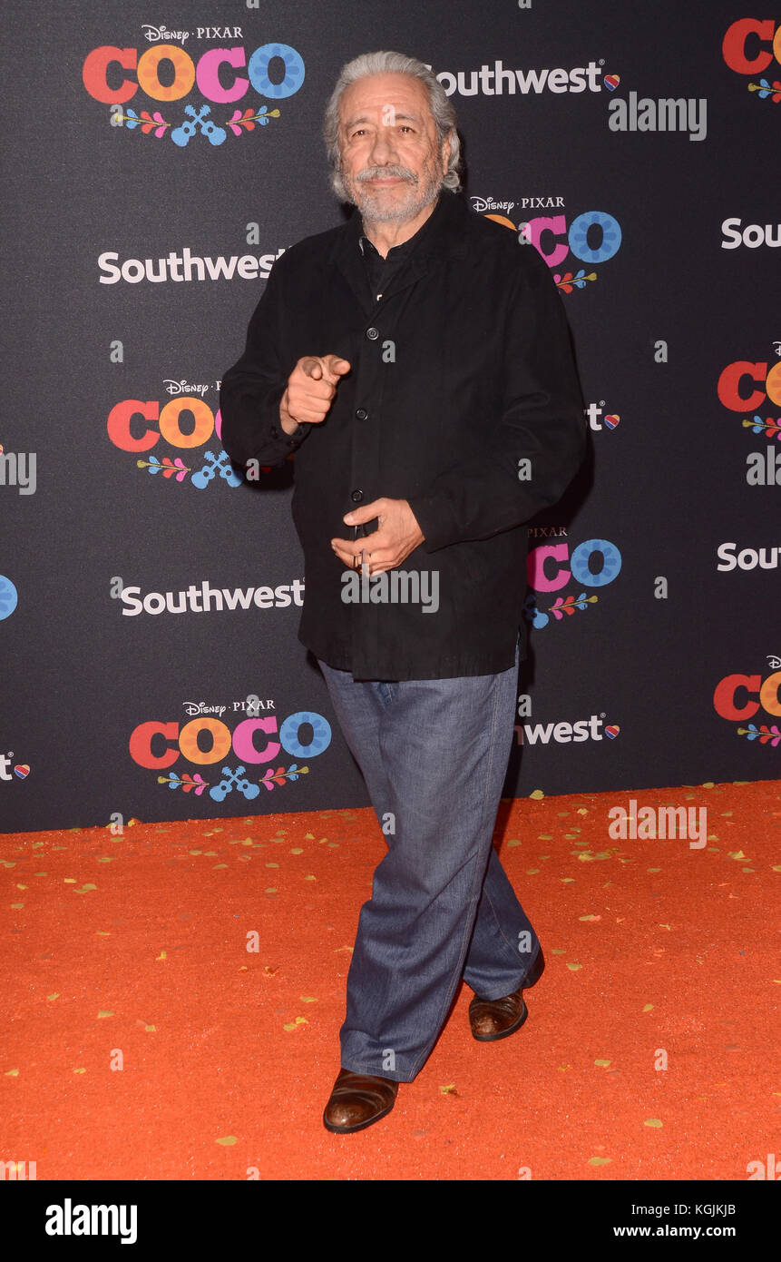 Los Angeles, Ca, USA. 08th Nov, 2017. Edward James Olmos arriving at ...