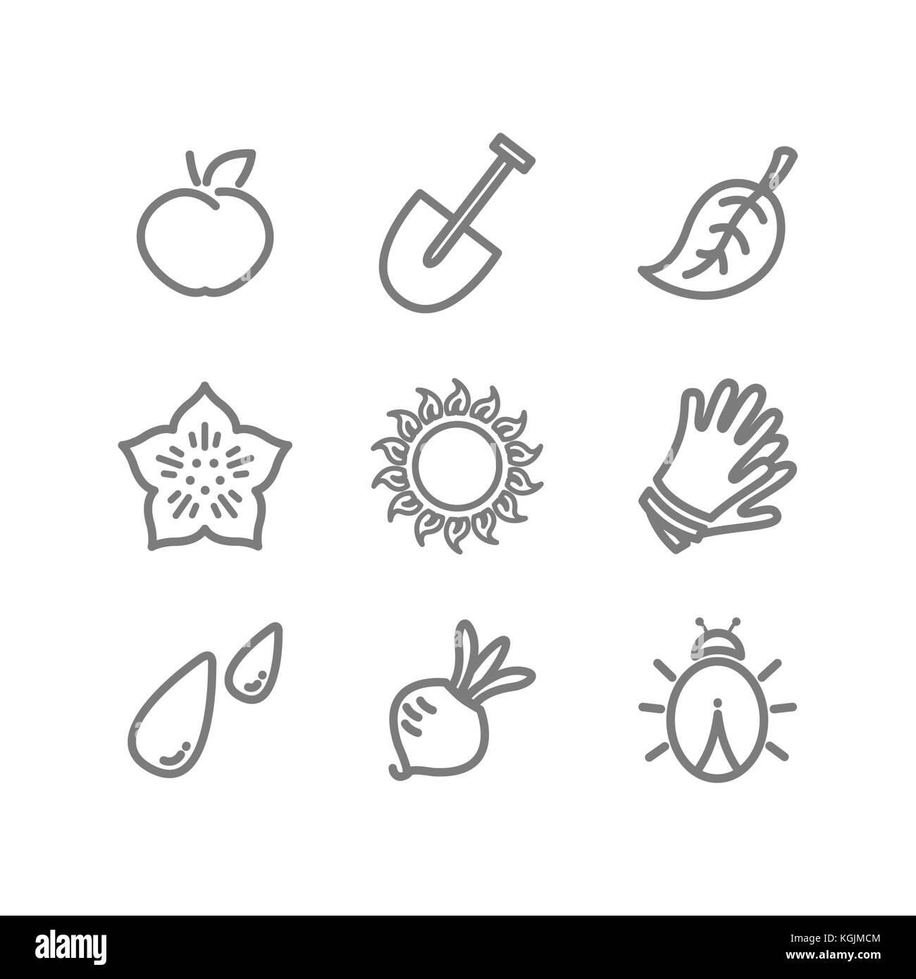 Vector gardening flat lineart icons set Stock Vector Image & Art - Alamy