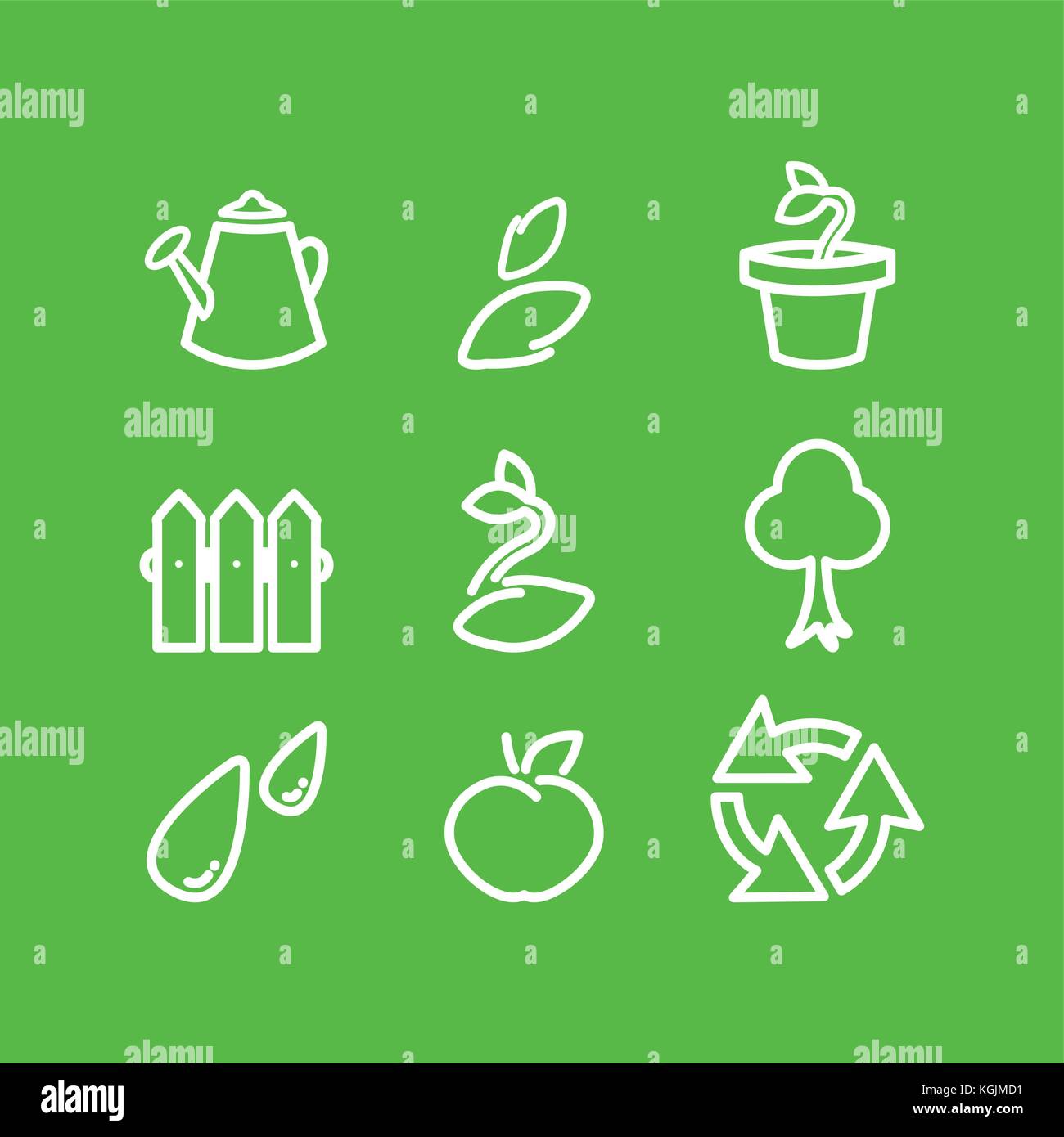 Vector gardening flat lineart icons set Stock Vector Image & Art - Alamy