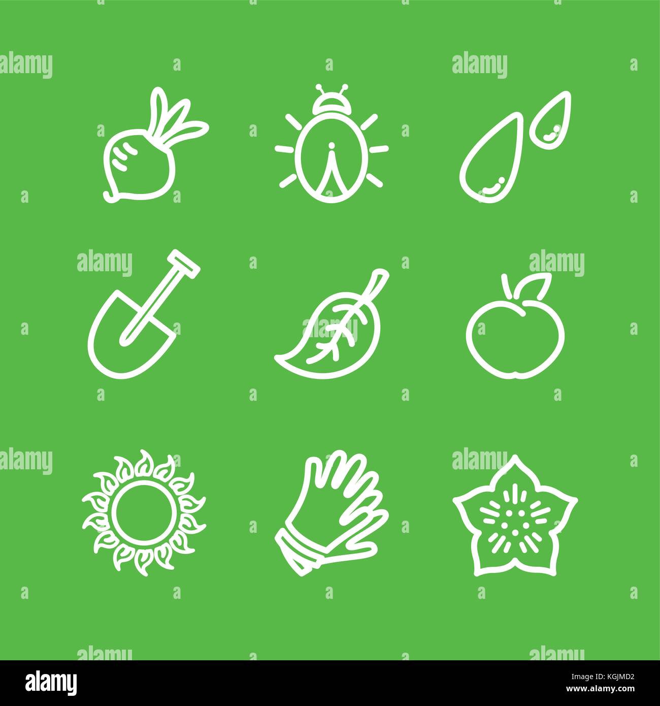Vector gardening flat lineart icons set Stock Vector Image & Art - Alamy