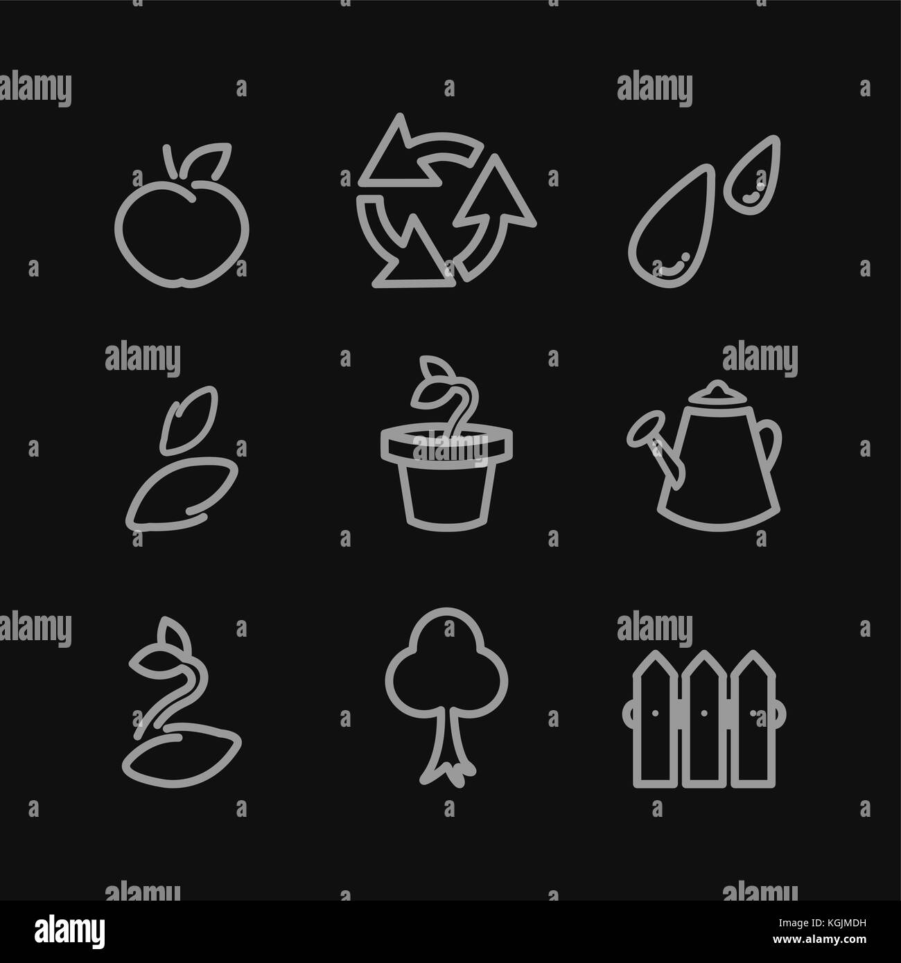 Vector gardening flat lineart icons set Stock Vector Image & Art - Alamy