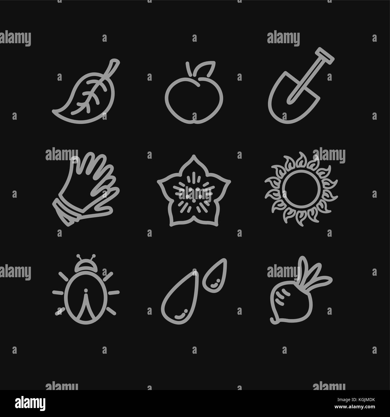 Vector gardening flat lineart icons set Stock Vector Image & Art - Alamy