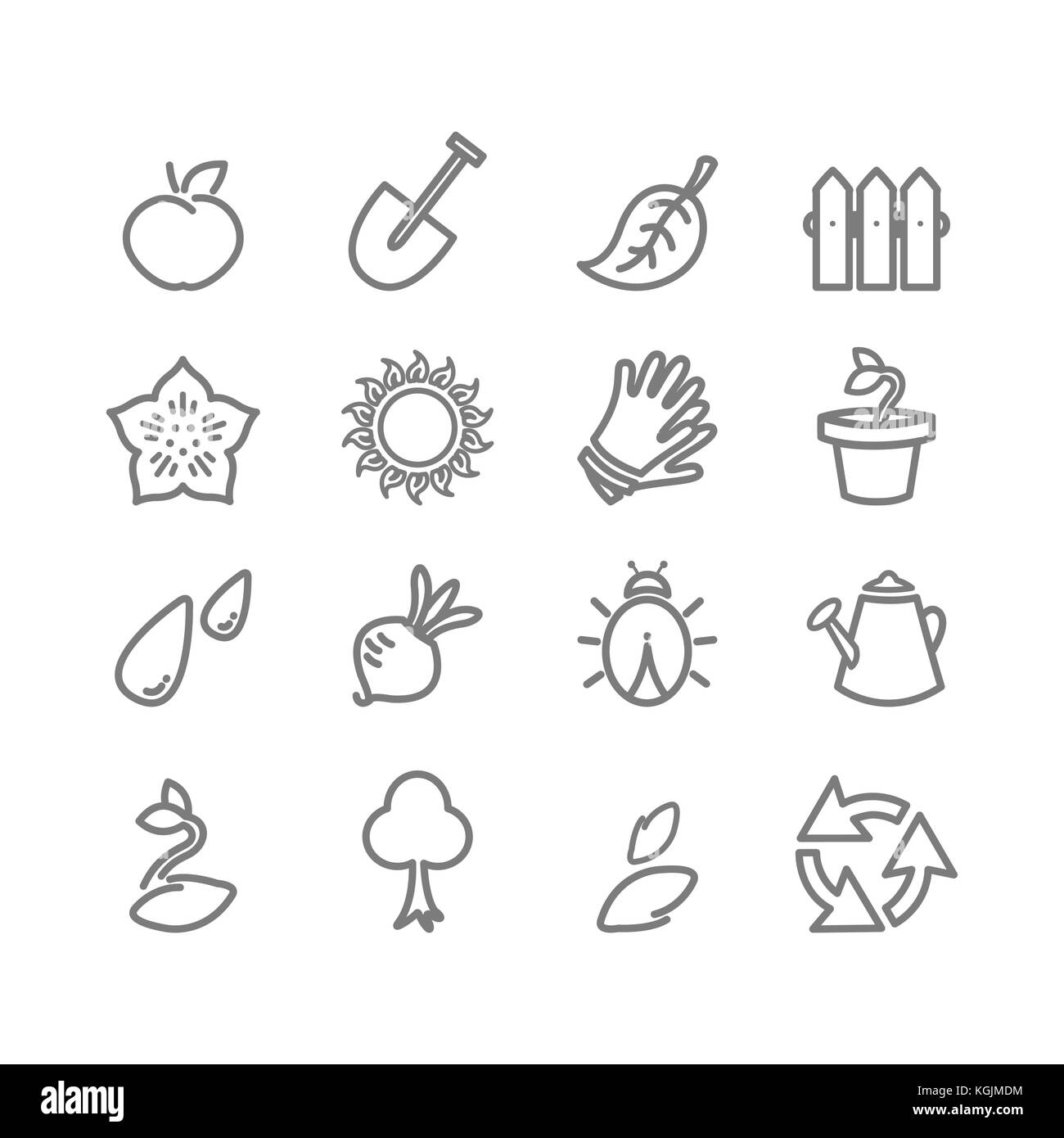 Vector gardening flat lineart icons set Stock Vector Image & Art - Alamy