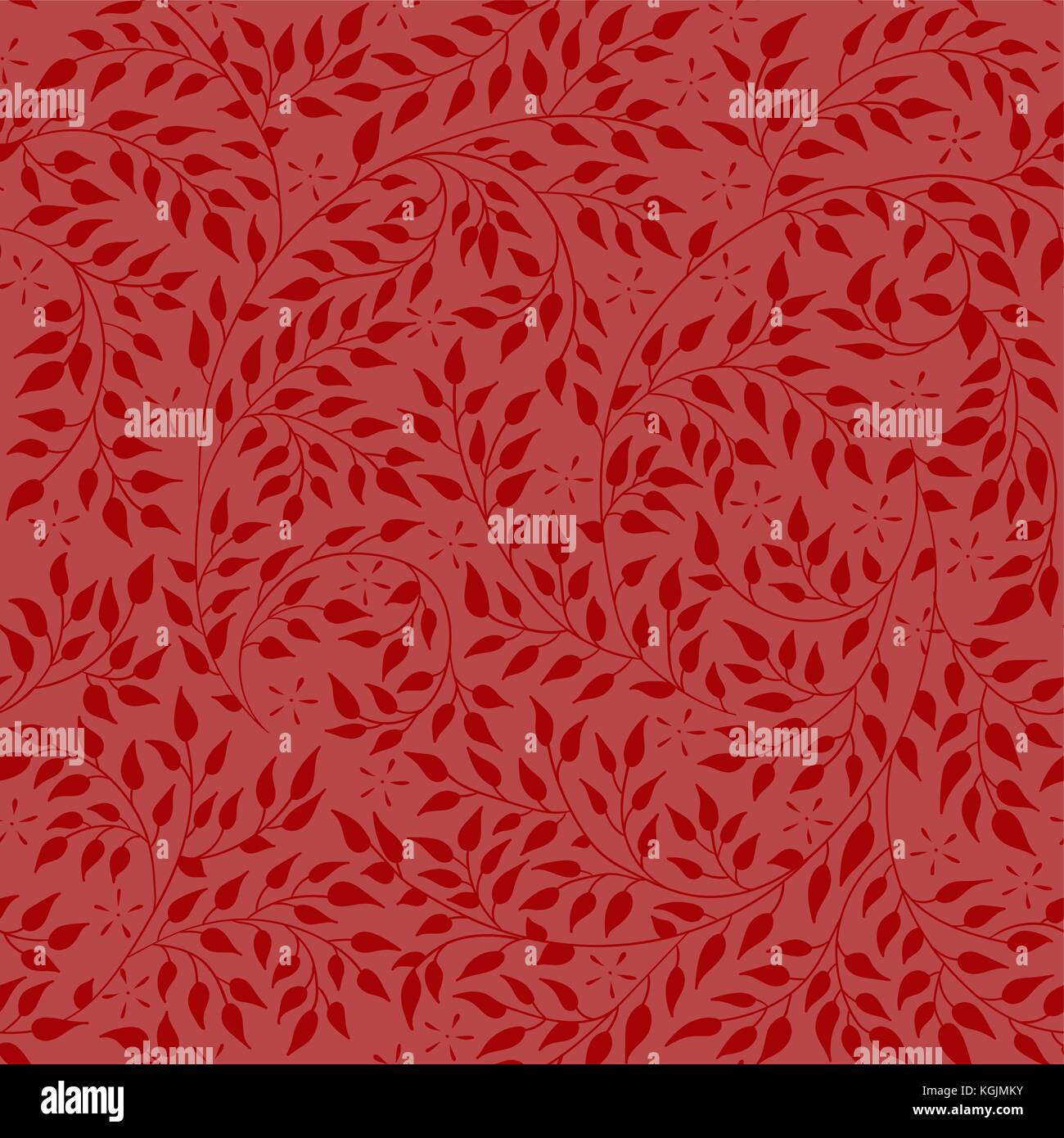 Floral seamless pattern - vector illustration of detailed red ornament ...