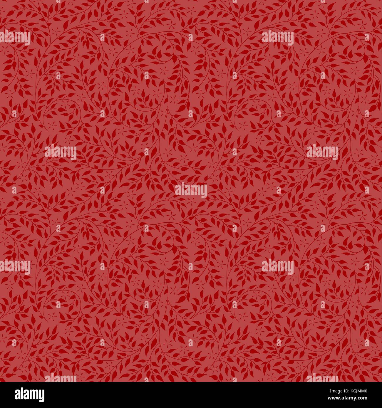 Floral seamless pattern - vector illustration of detailed red ornament ...