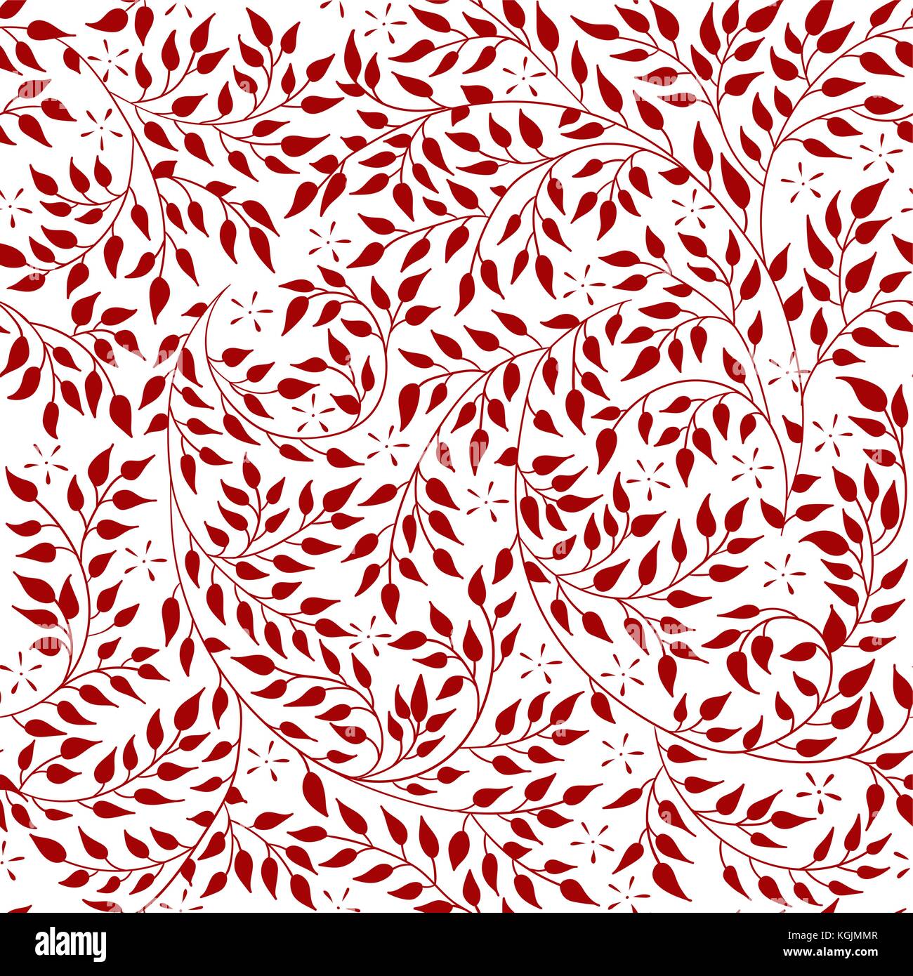 Floral seamless pattern - vector illustration of detailed red ornament ...