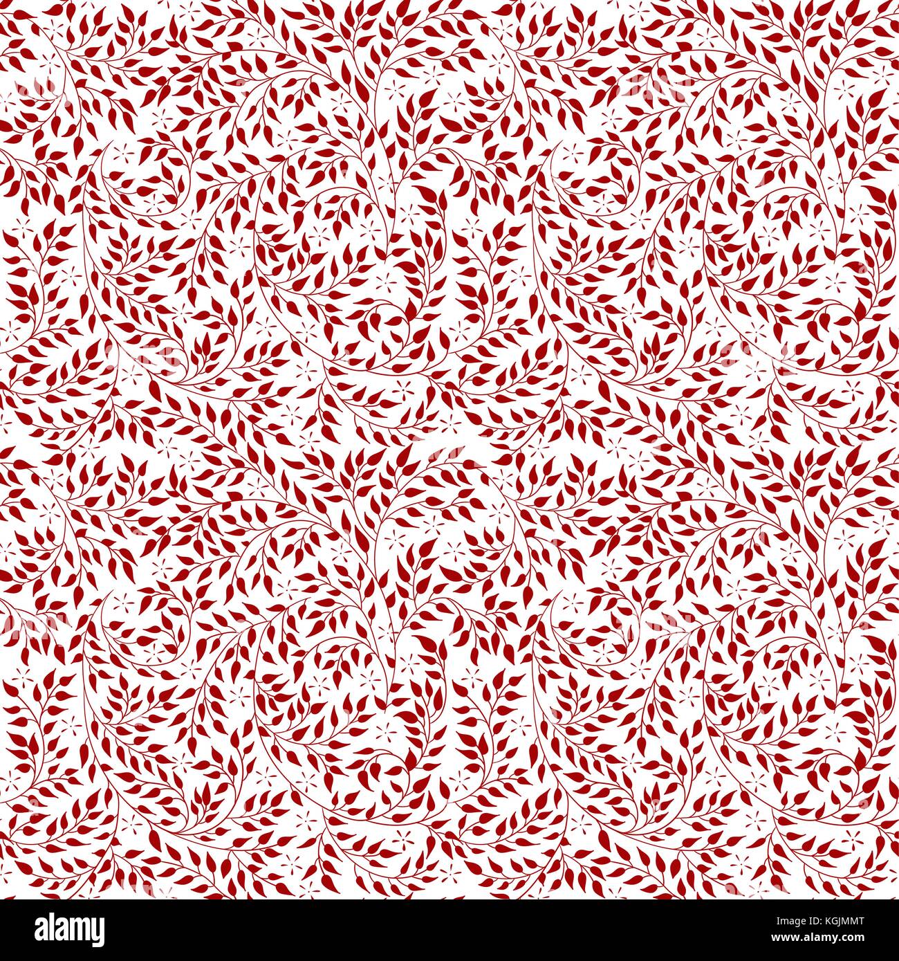 Floral seamless pattern - vector illustration of detailed red ornament ...