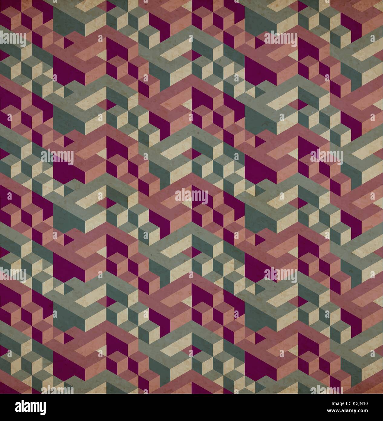 Geometric Vector Pattern Using Isometric Paper Vector lowpoly isometric geometric pattern with old grunge ...