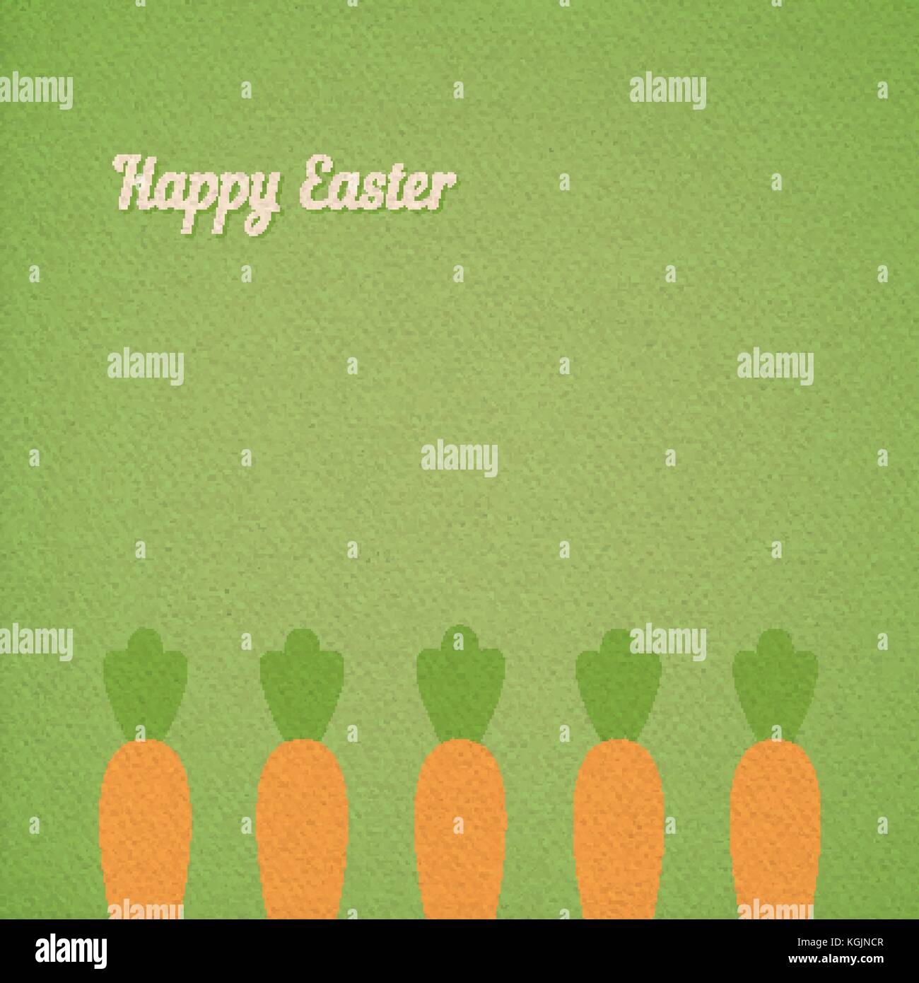 Vector background with Easter carrots bed, realistic paper effect color