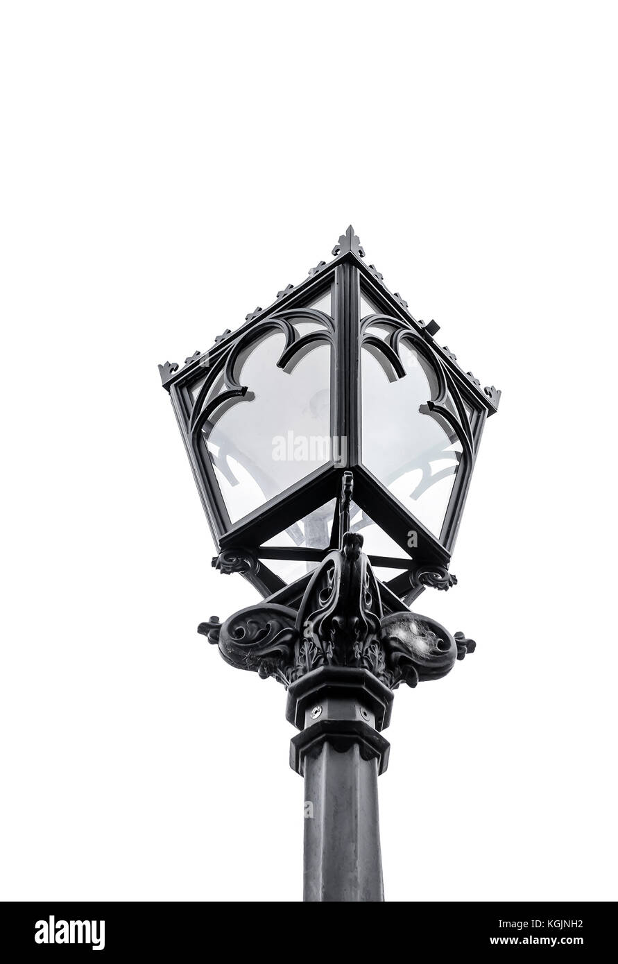 Street lamp on a white background. Stock Photo
