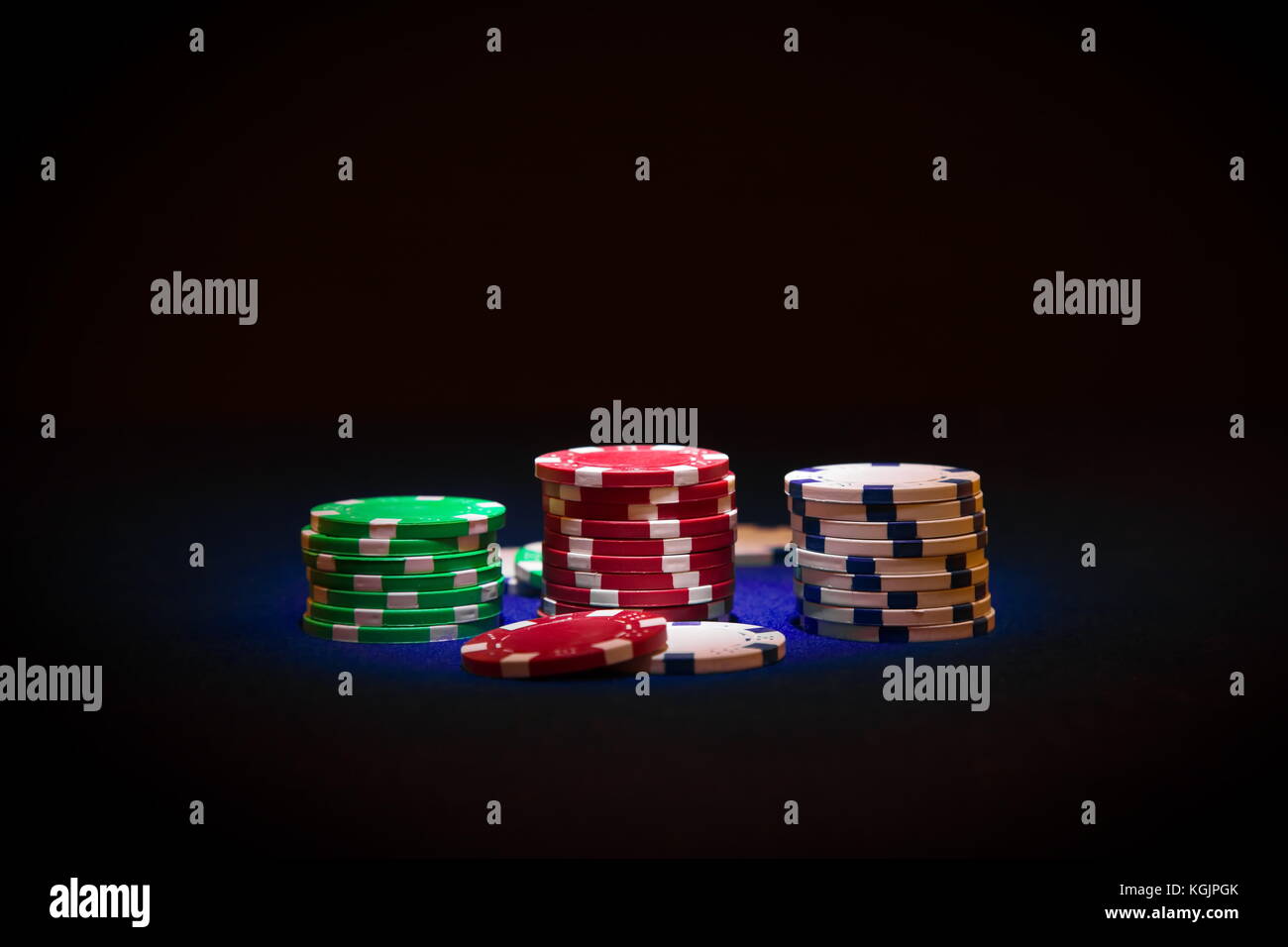Poker chip on black background Stock Photo