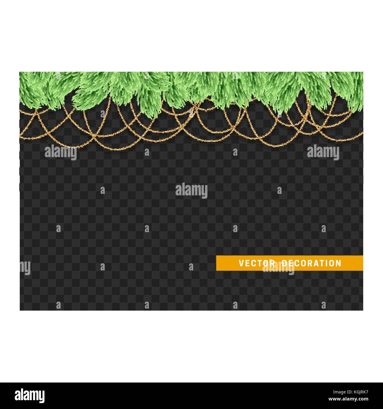 Christmas frame, green tree branch Stock Vector Image & Art - Alamy