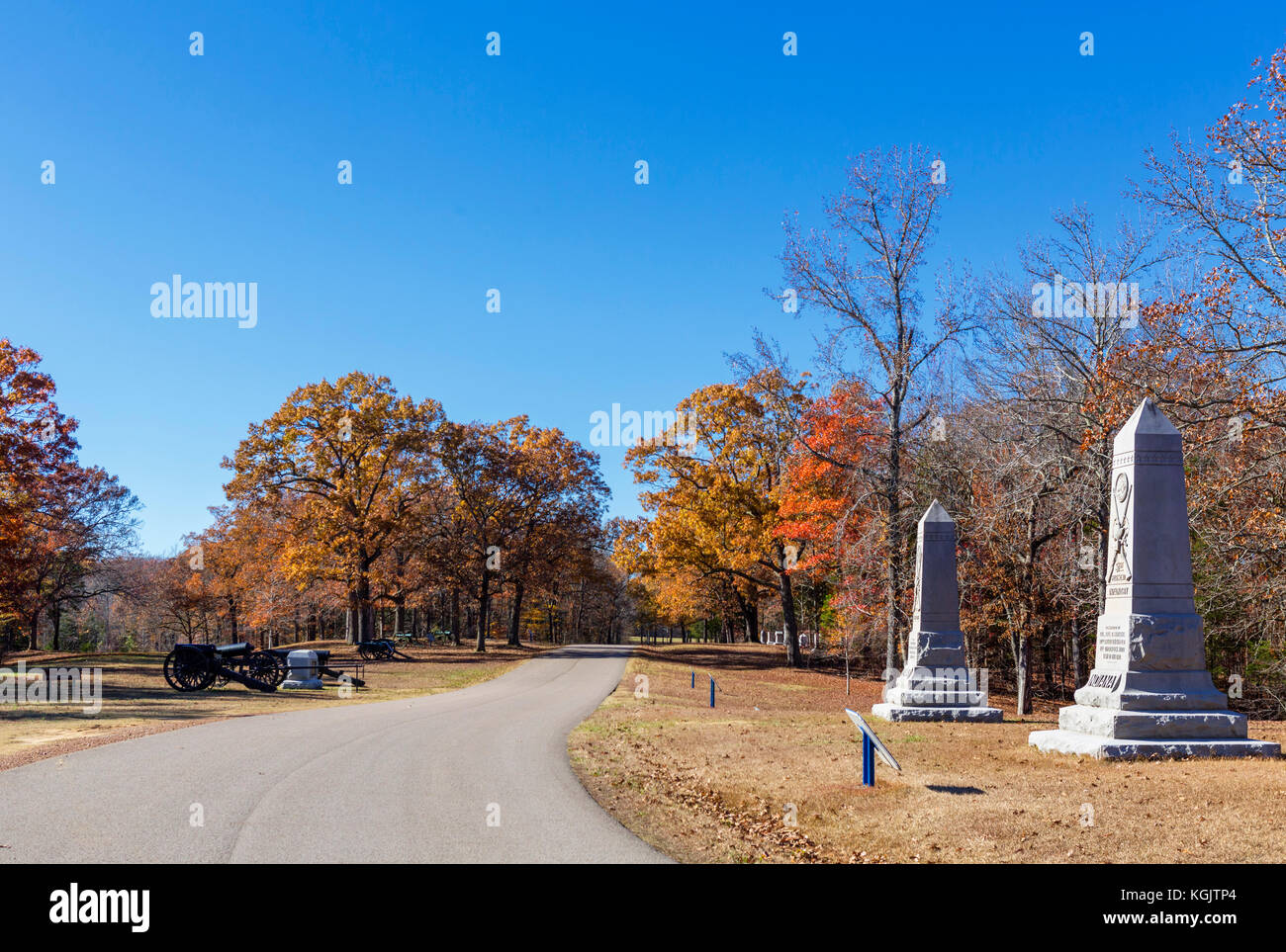Pittsburg Landing Road, Shiloh National Military Park,Tennessee, USA Stock Photo