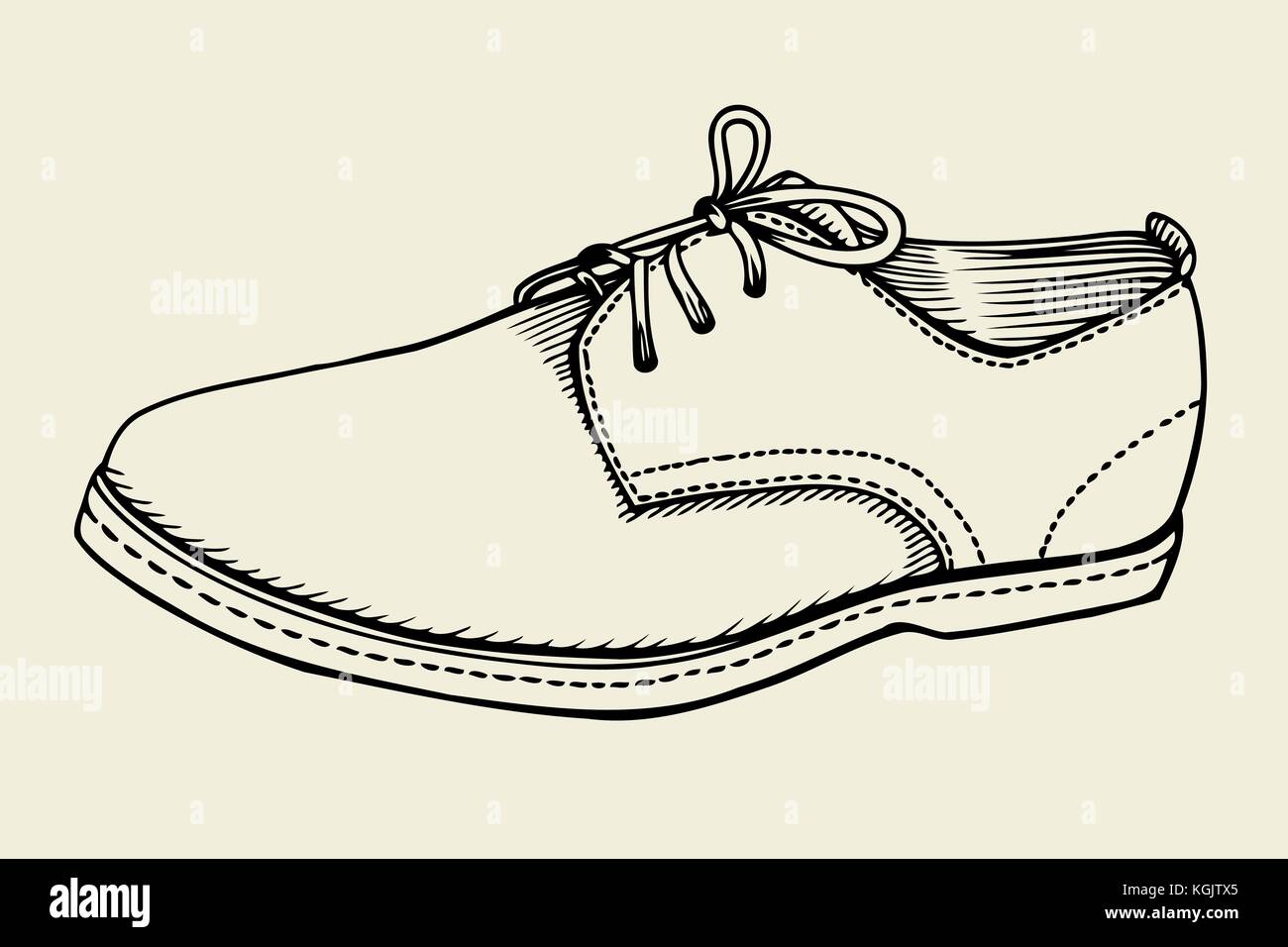 Vector illustration Hand drawn Shoe with shoelaces icon Stock Vector ...
