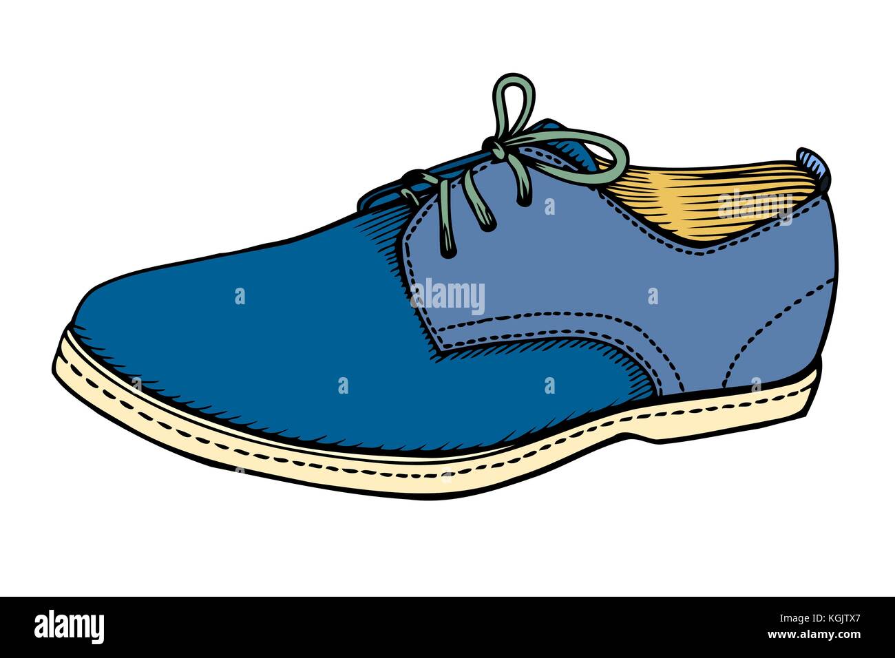 Blue Suede Shoes - Cartoon Vector Image Stock Vector