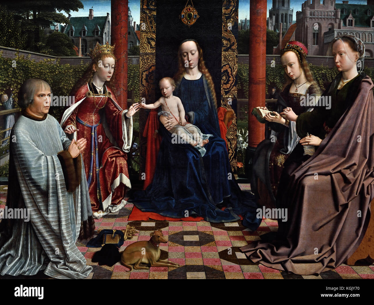 The Virgin and Child with Saints and Donor 1510 Gerard David  1460 – 1523 Early Netherlandish painter and manuscript illuminator known for his brilliant use of color ( The Netherlands, Dutch, Belgian, Belgium, Flemish ) Stock Photo