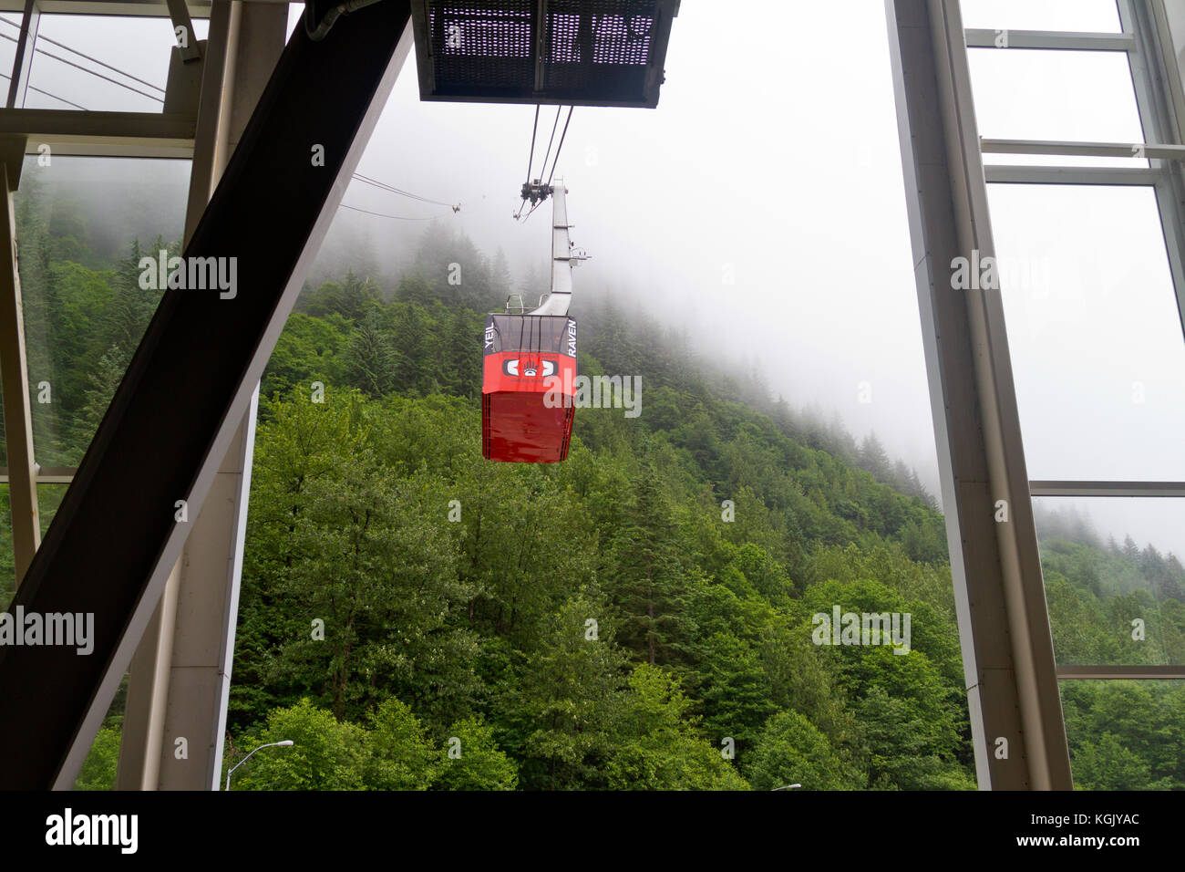 A cablecar ascending Mt. Roberts in Juneau, Alaska Stock Photo Alamy