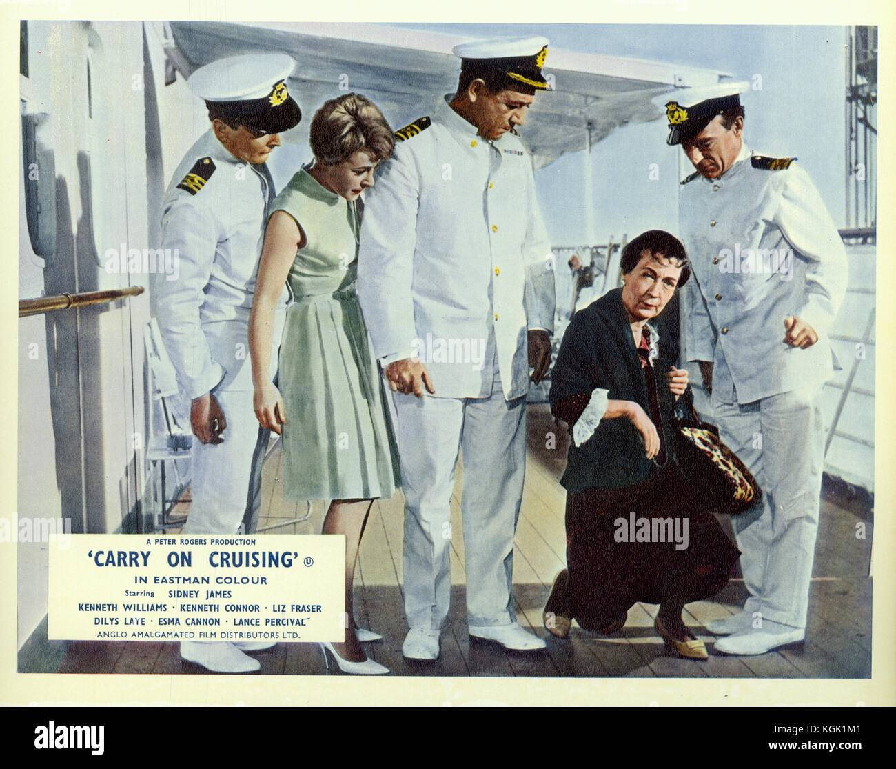 Carry on Cruising (1962) , Kenneth Williams , Kenneth Connor , Sid James , Esma Cannon , Dilys Laye Stock Photo