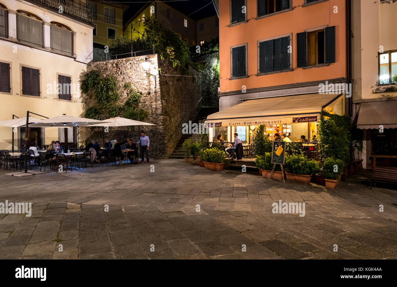 L'Osteria Di Riccardo Negri, Barga, Tuscany, Italy Stock Photo