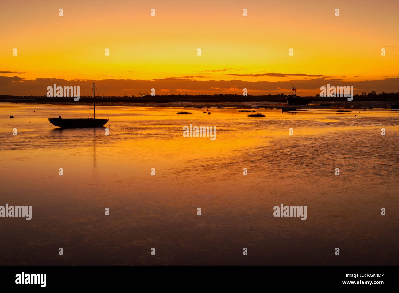Sunset at Leigh On Sea, Essex, England Stock Photo Alamy