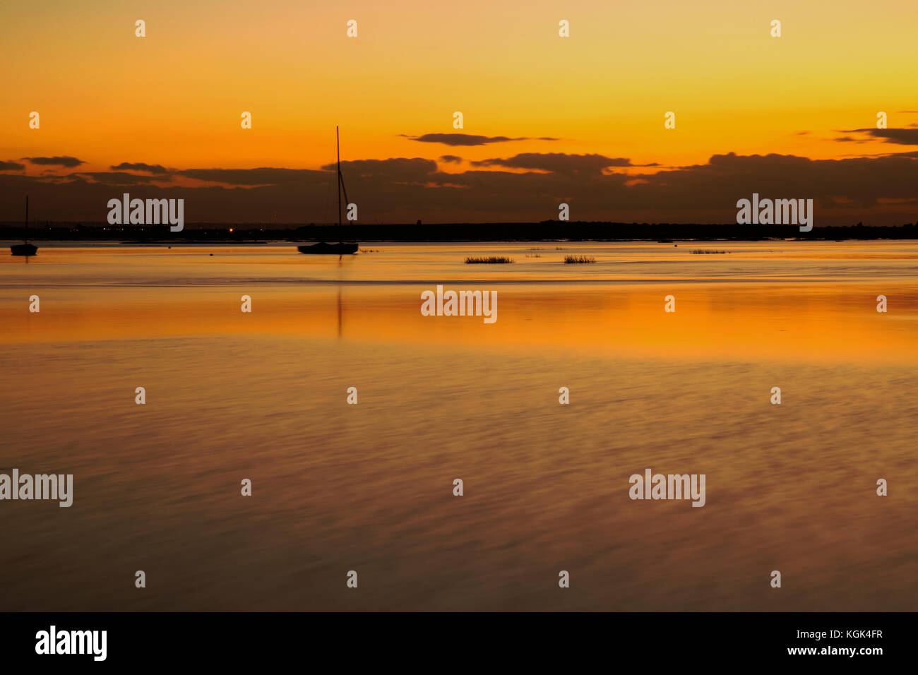 Sunset at Leigh On Sea, Essex, England Stock Photo Alamy