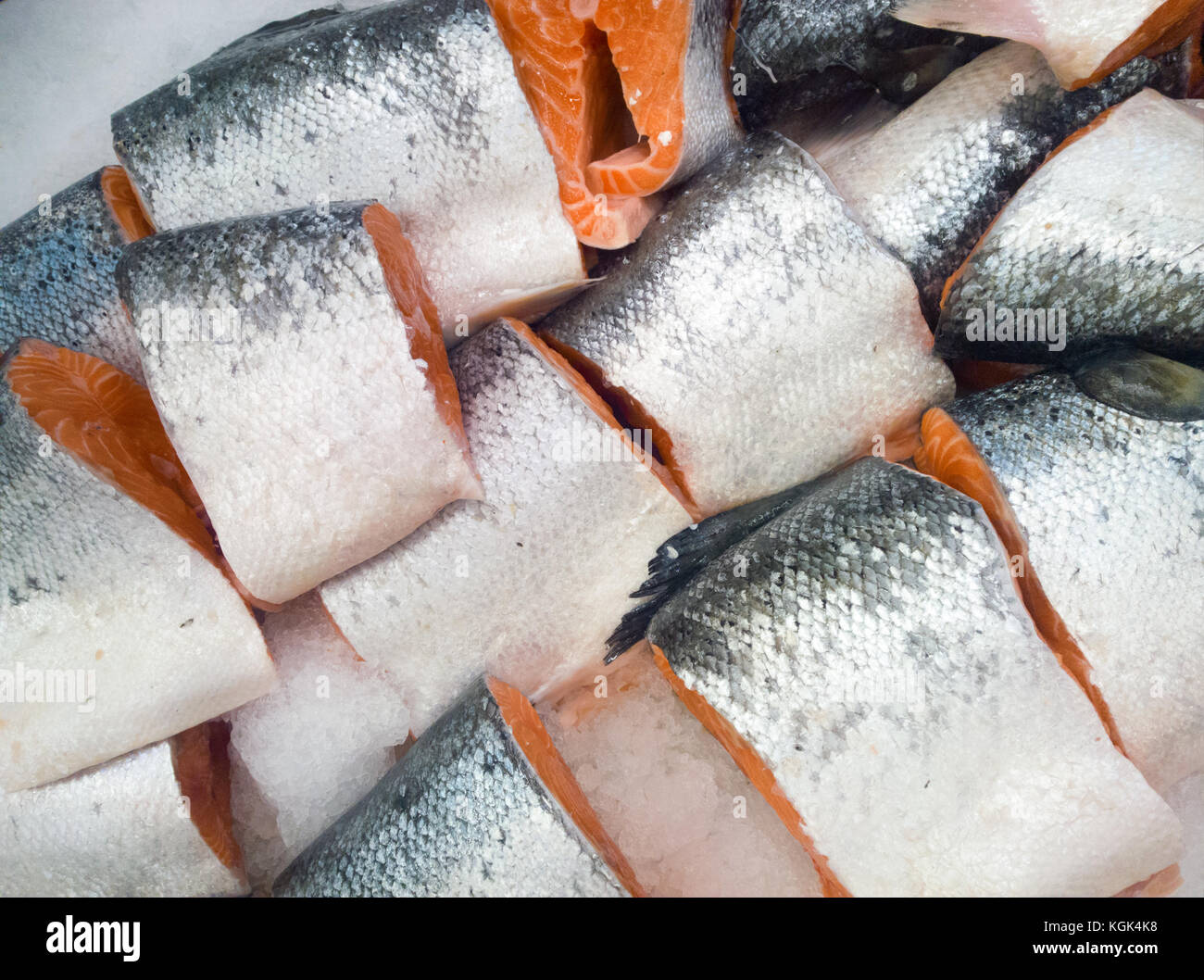 cut salmon Stock Photo