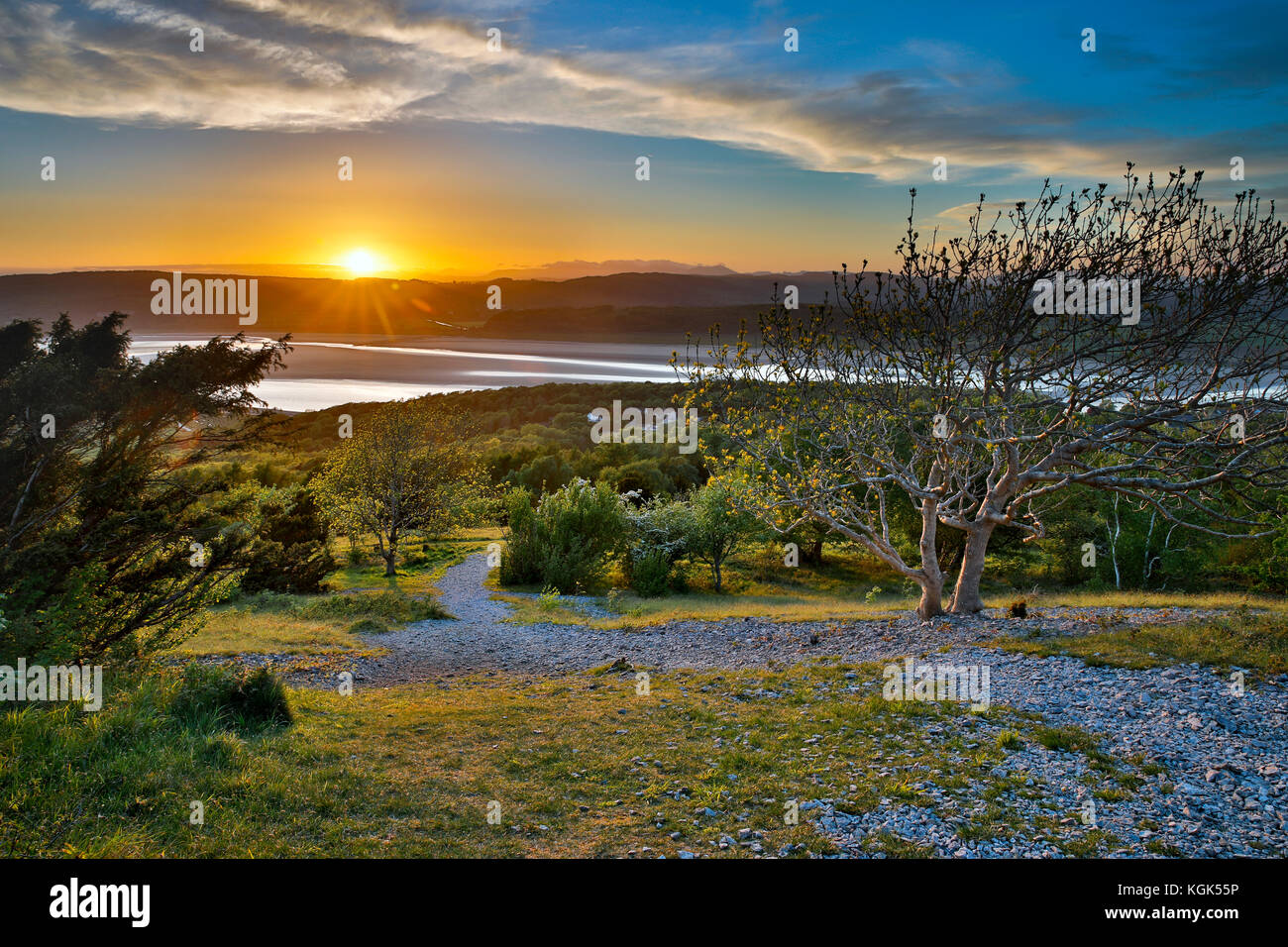 Arnside Knott; Sunset; Cumbria; UK Stock Photo