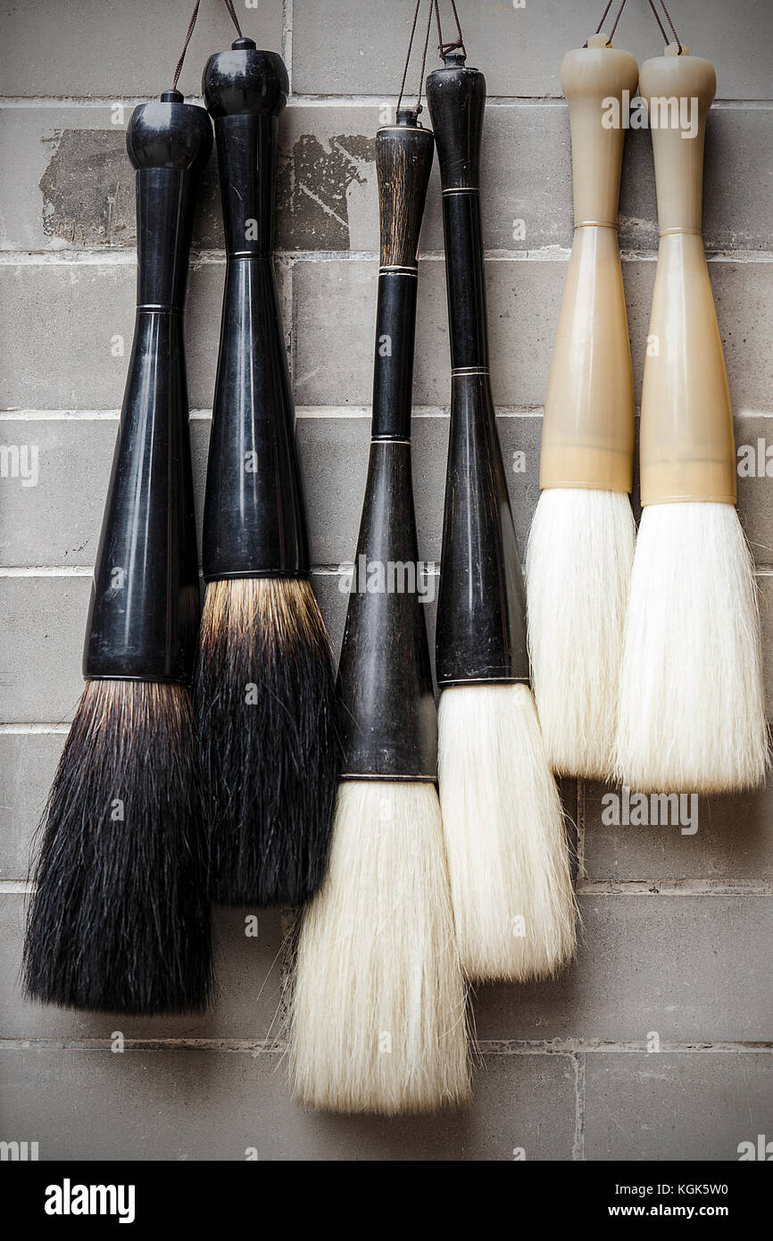 Chinese brushes hung, china Stock Photo Alamy