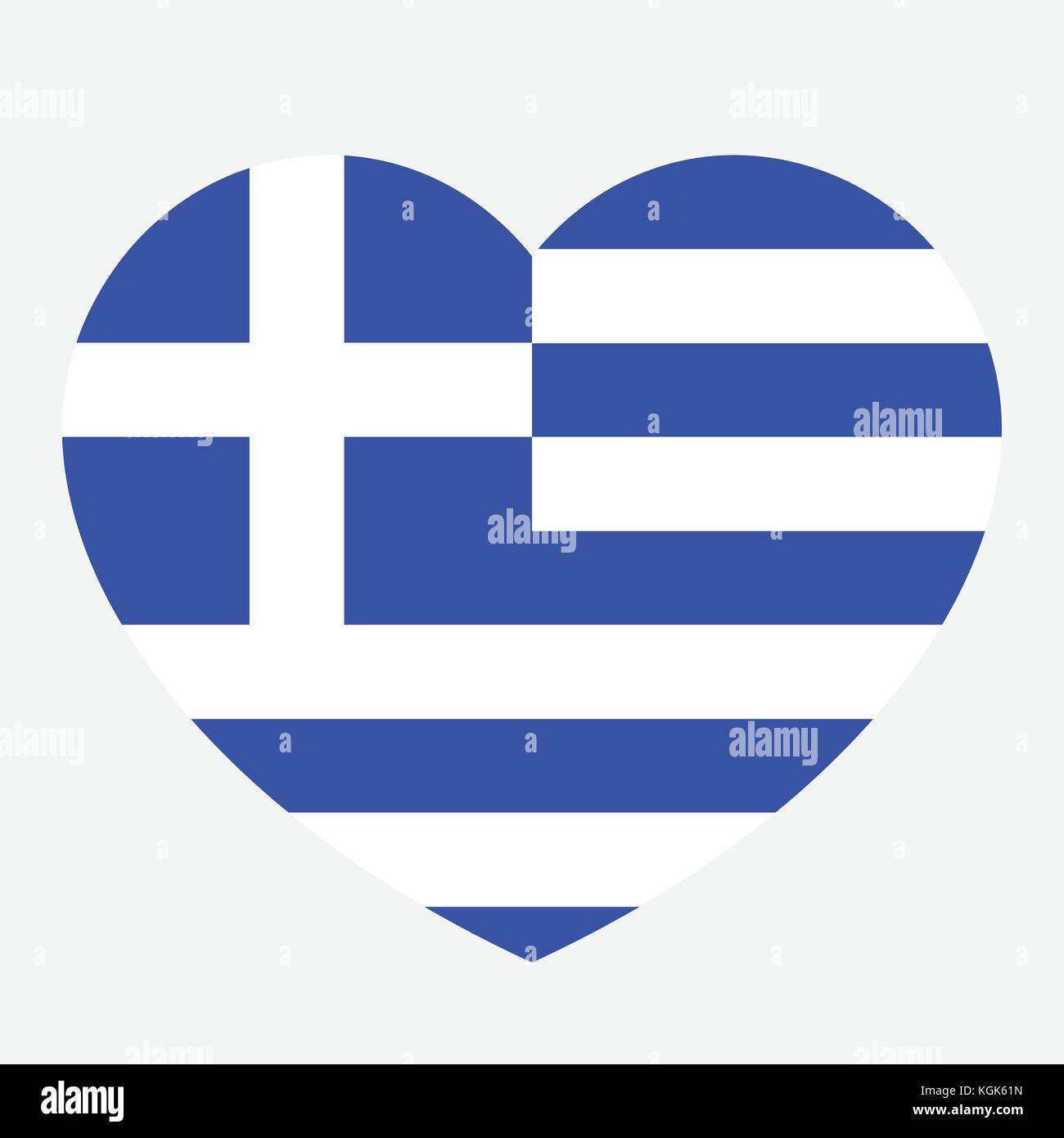 Greece flag in the heart, Greek flag vector illustration. Stock Vector